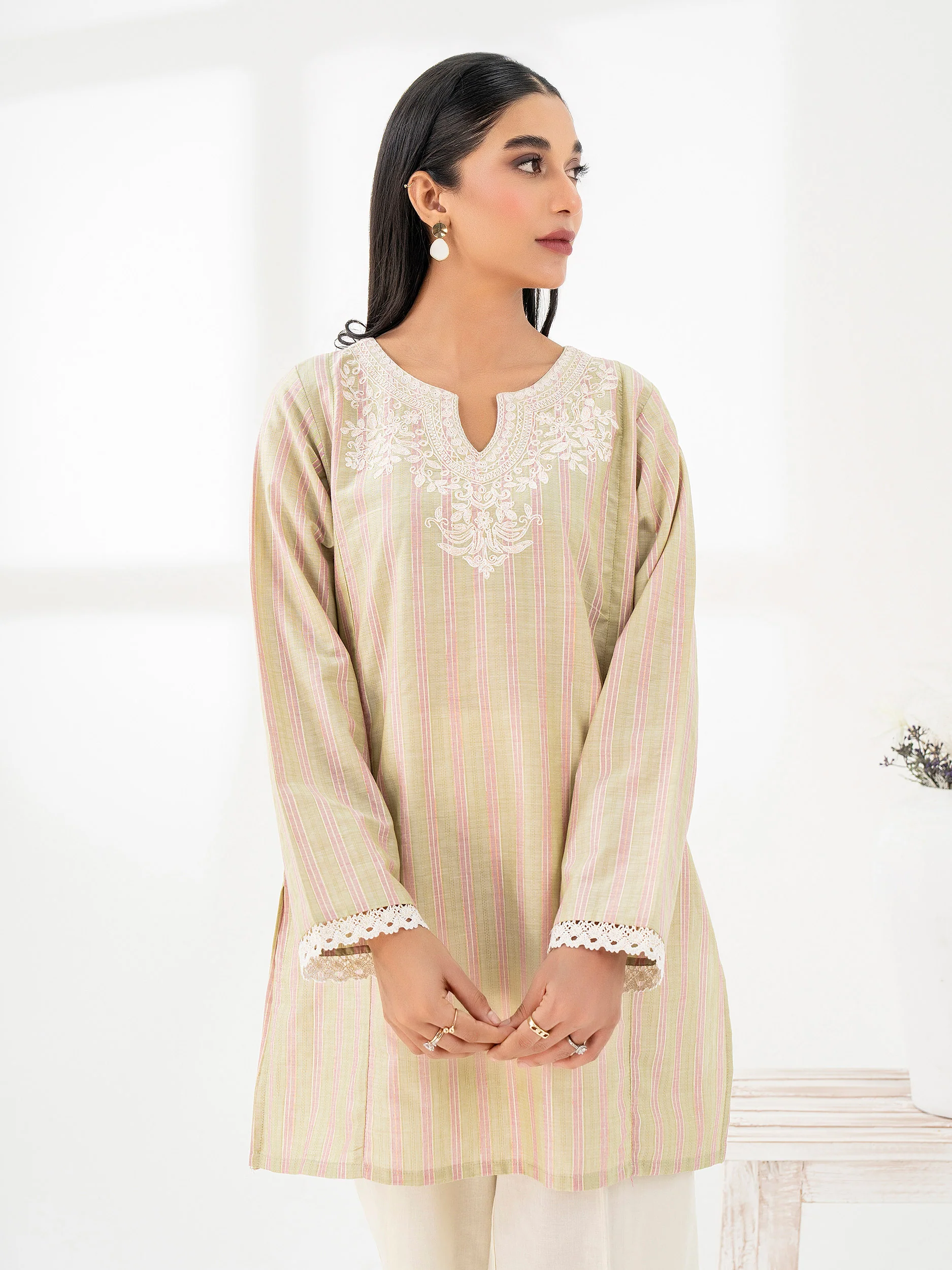 Yarn Dyed Kurti-Embroidered (Pret) - Image 2