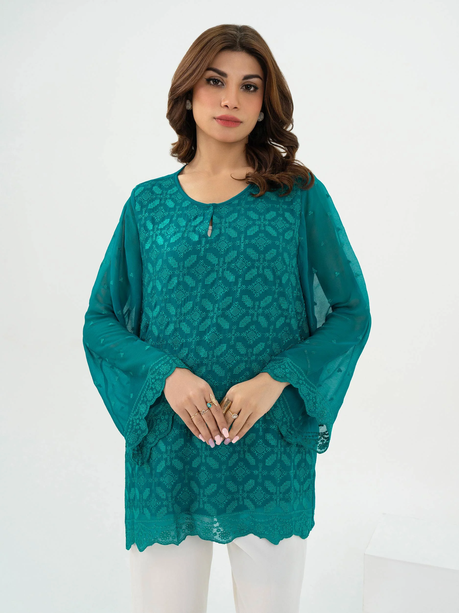 Chiffon Top-Embroidered (Pret) - Image 2