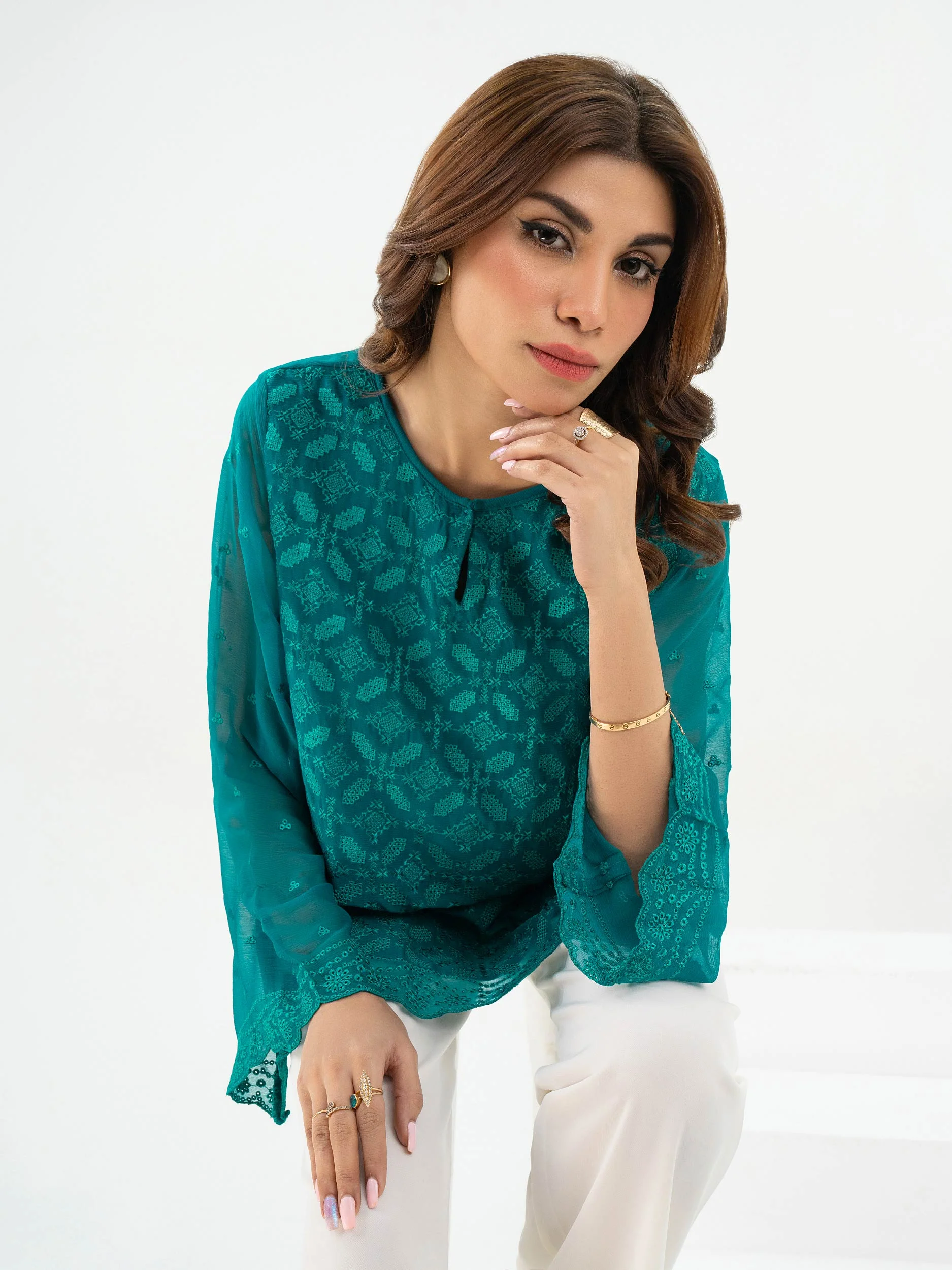 Chiffon Top-Embroidered (Pret) - Image 3