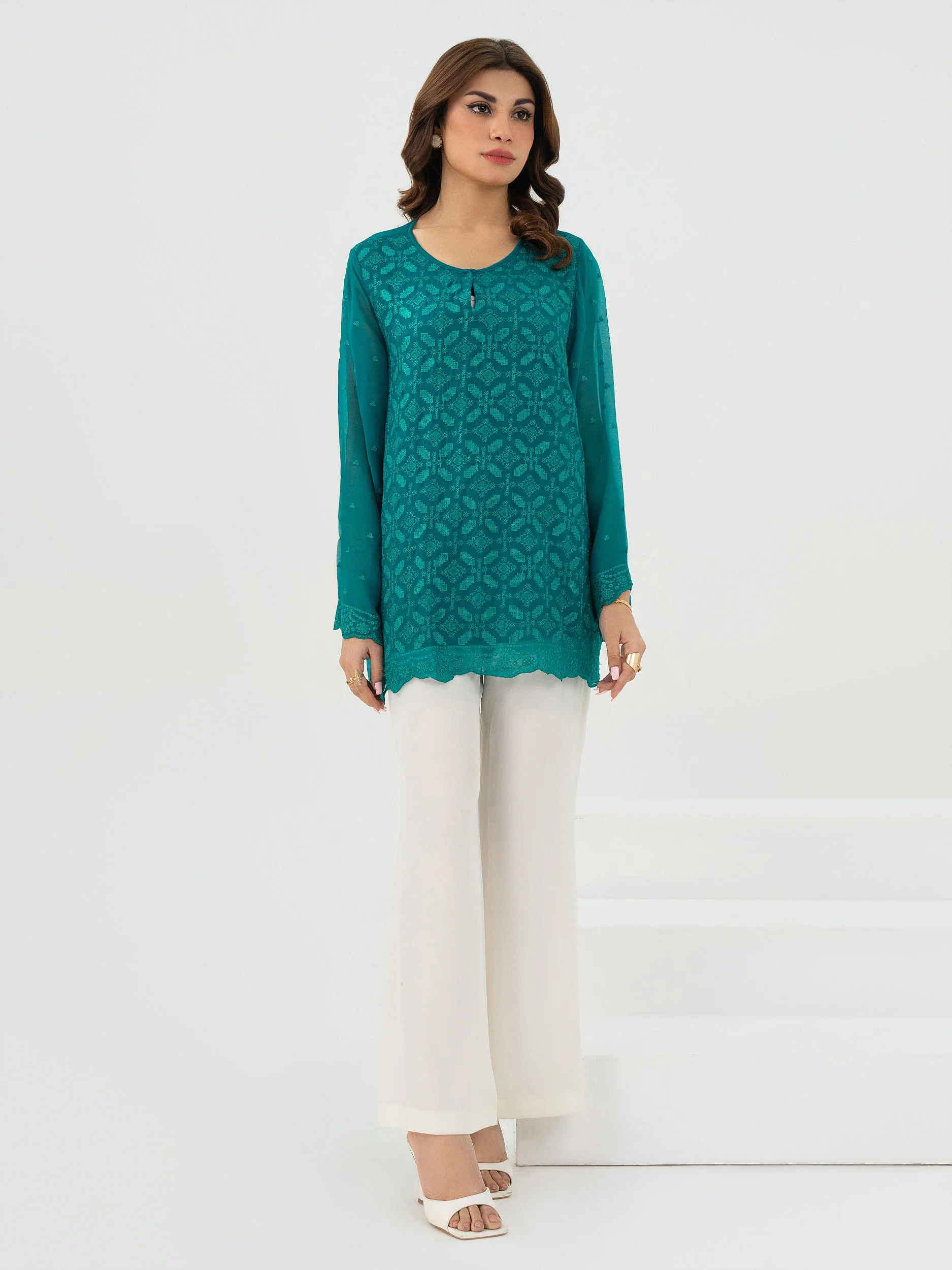 Chiffon Top-Embroidered (Pret) - Image 4