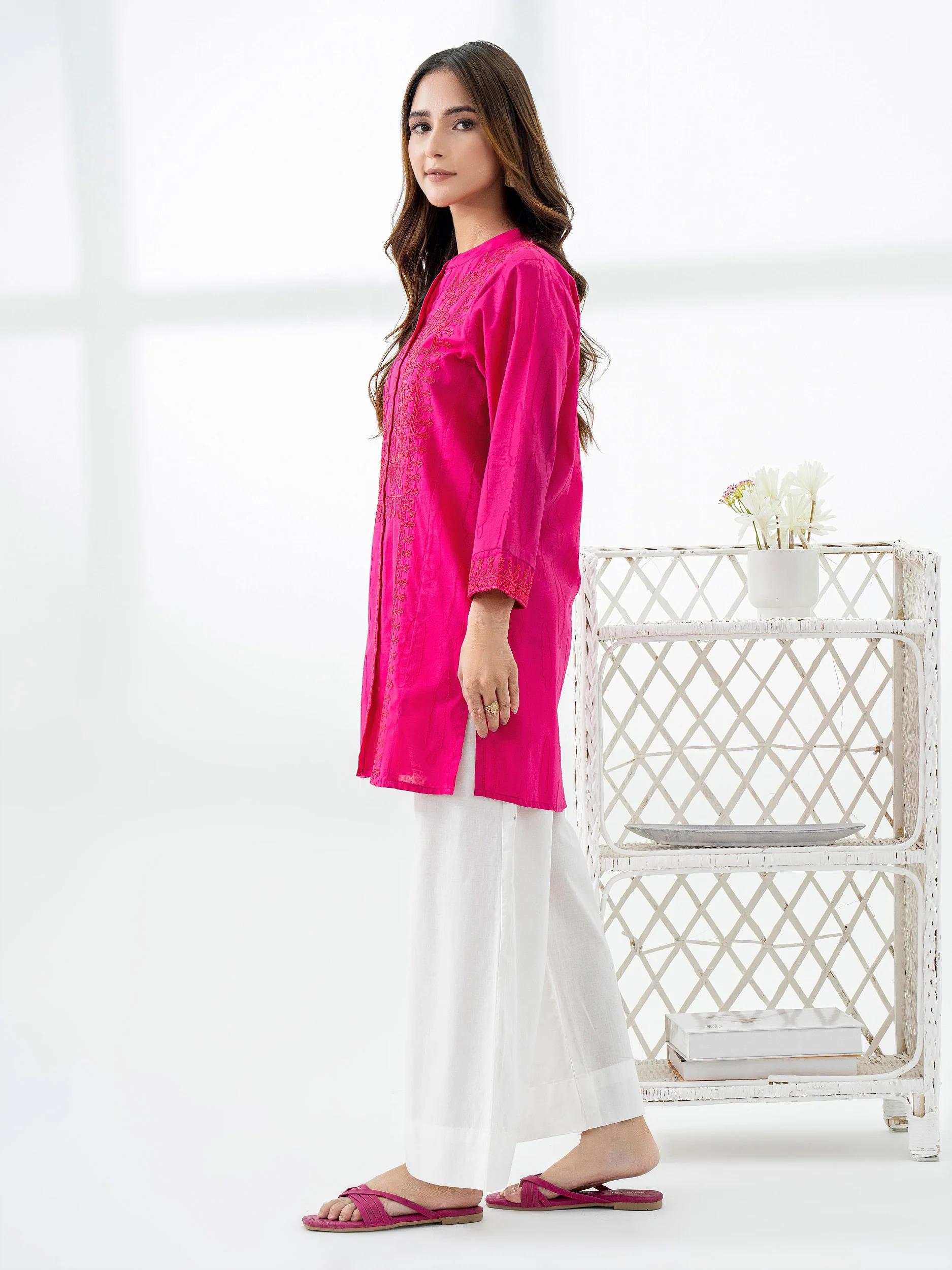 Jacquard Kurti-Embroidered (Pret) - Image 3