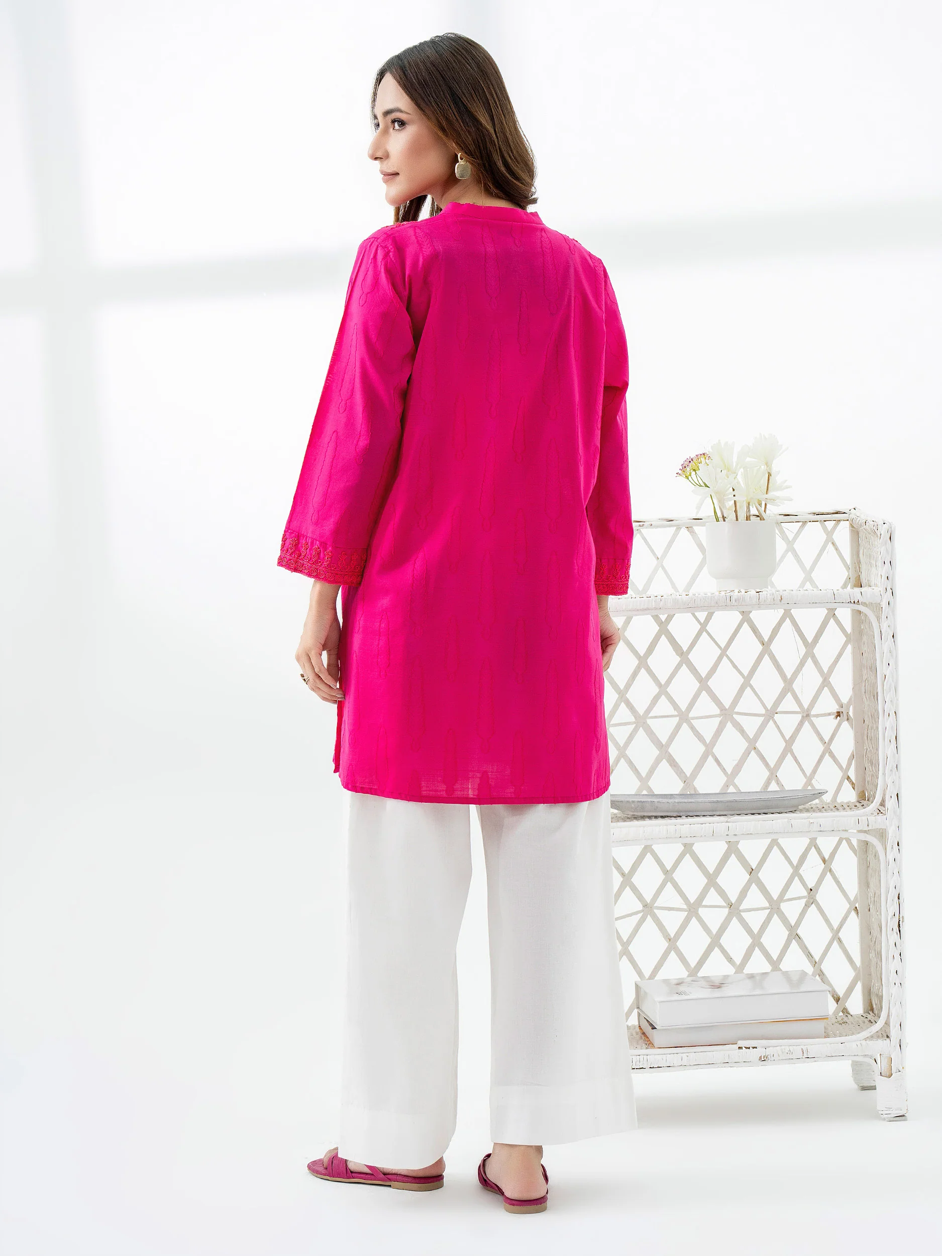 Jacquard Kurti-Embroidered (Pret) - Image 5