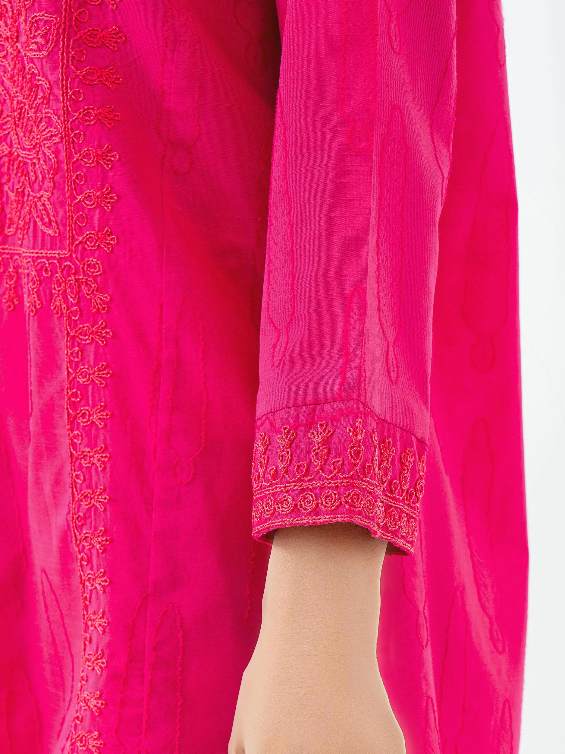 Jacquard Kurti-Embroidered (Pret) - Image 7