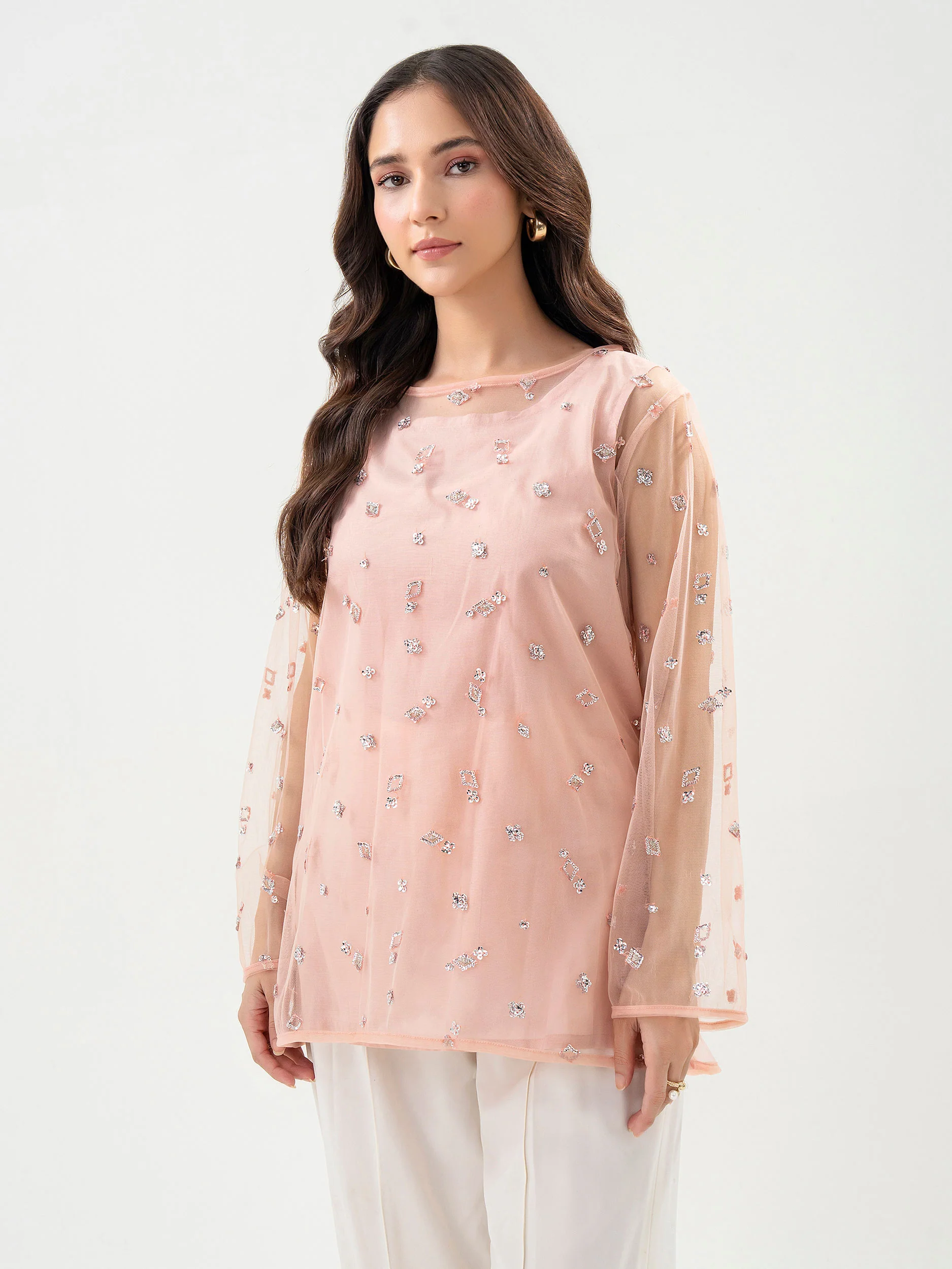 Embroidered Net Top - Image 2