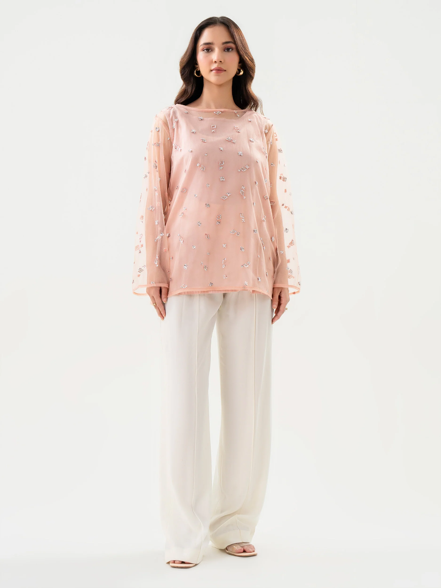 Embroidered Net Top - Image 3