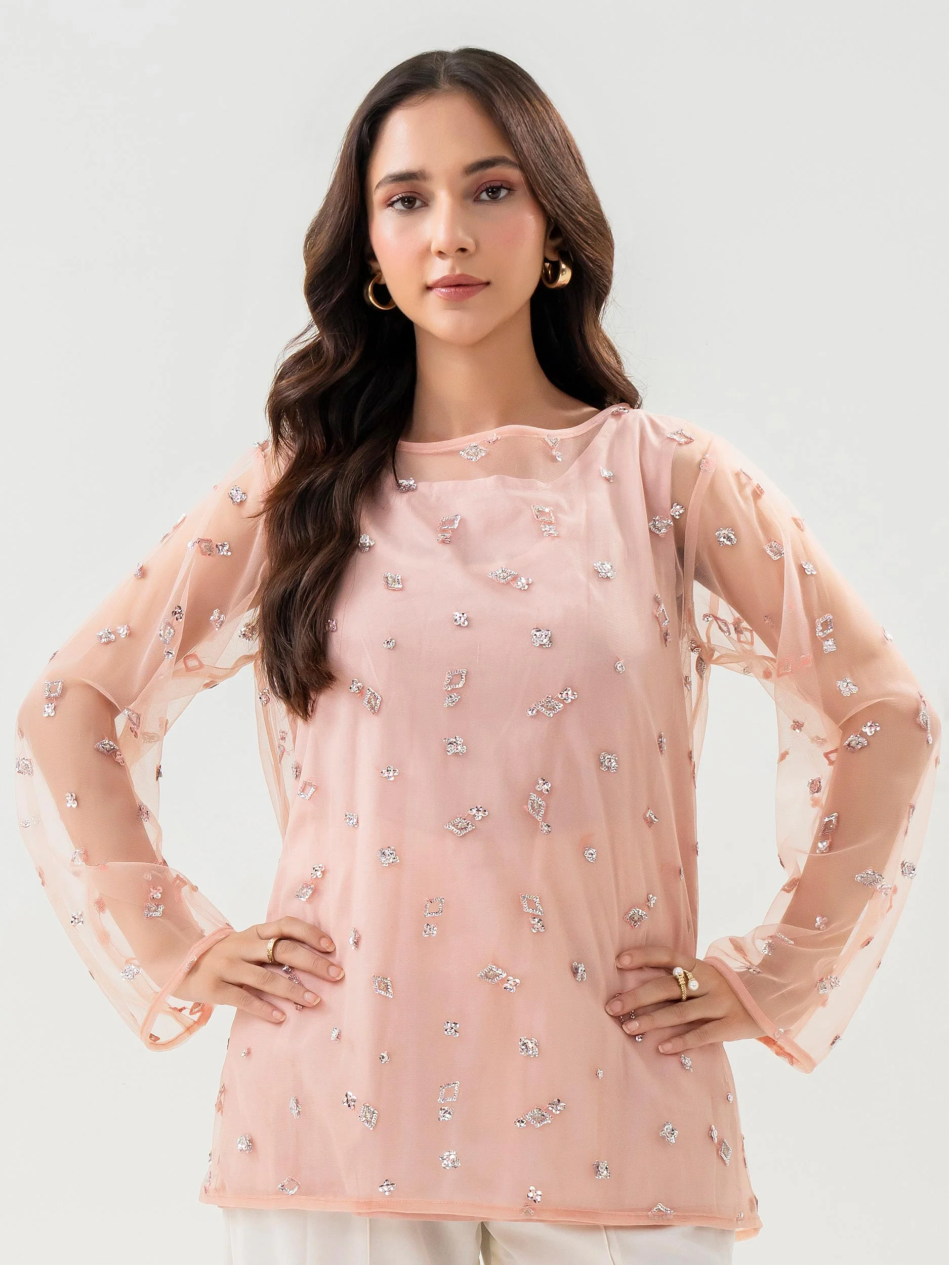 Embroidered Net Top - Image 4