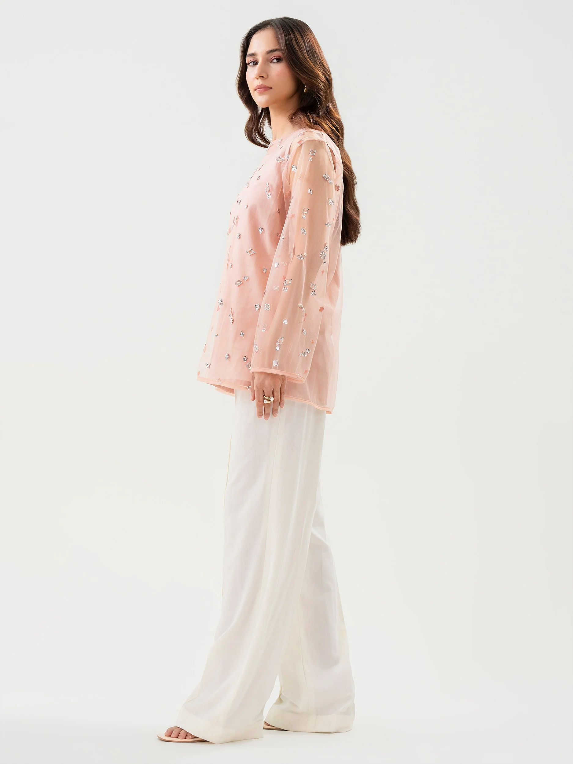 Embroidered Net Top - Image 5