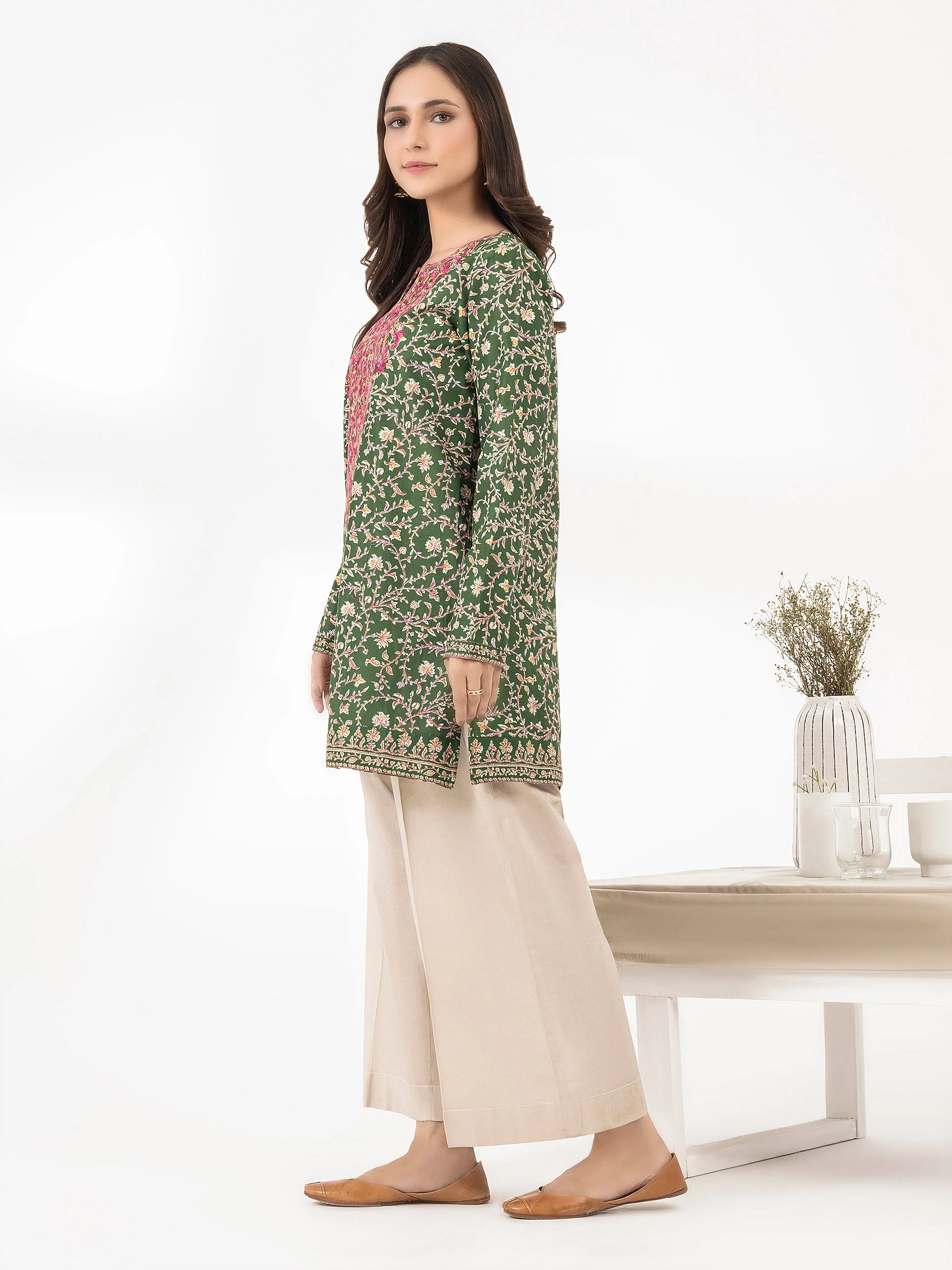 Cambric Kurti-Embroidered (Pret) - Image 2