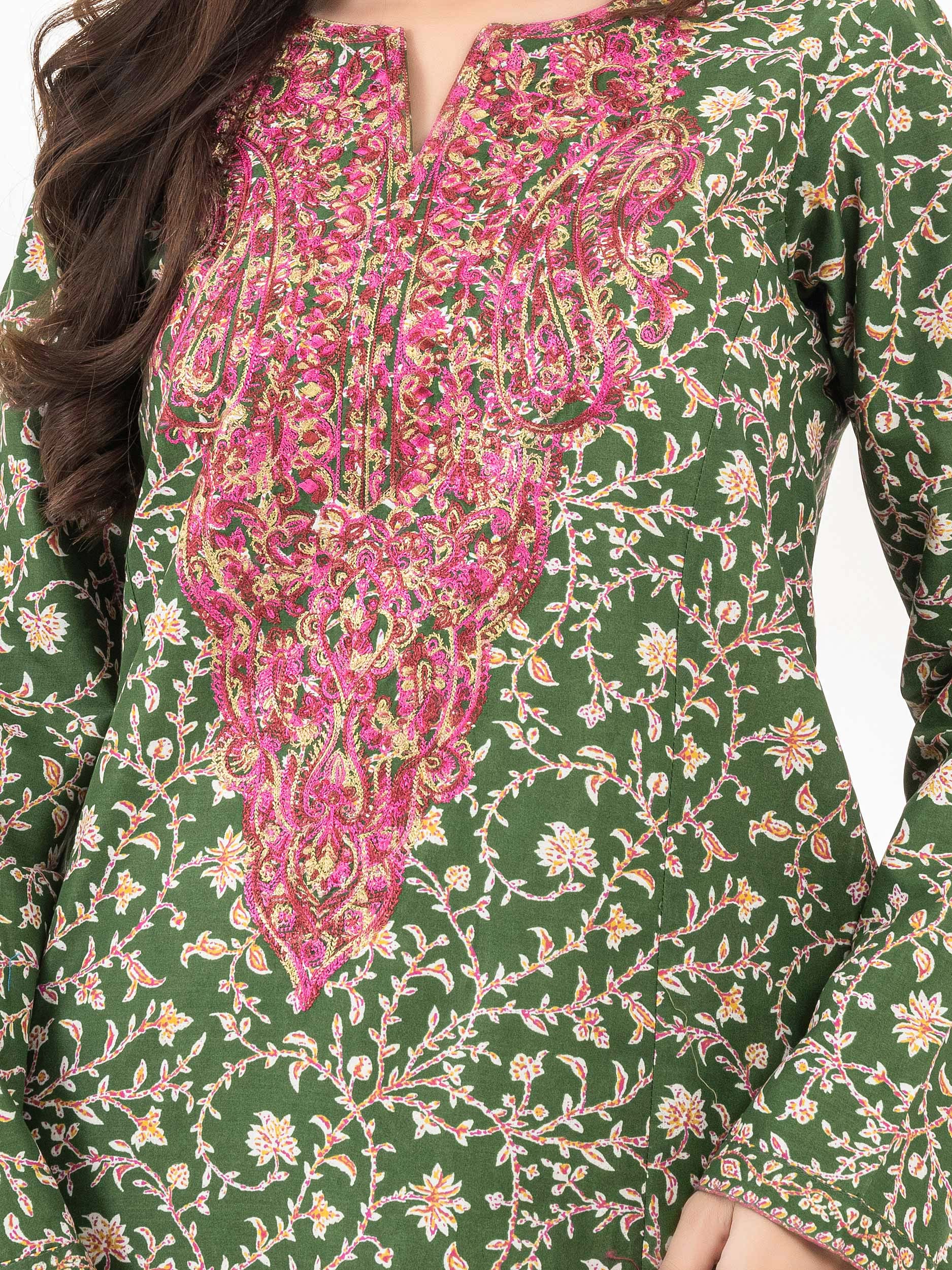 Cambric Kurti-Embroidered (Pret) - Image 6
