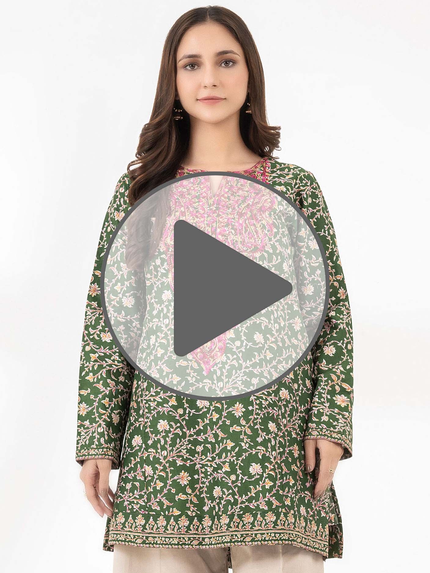 Cambric Kurti-Embroidered (Pret) - Image 8