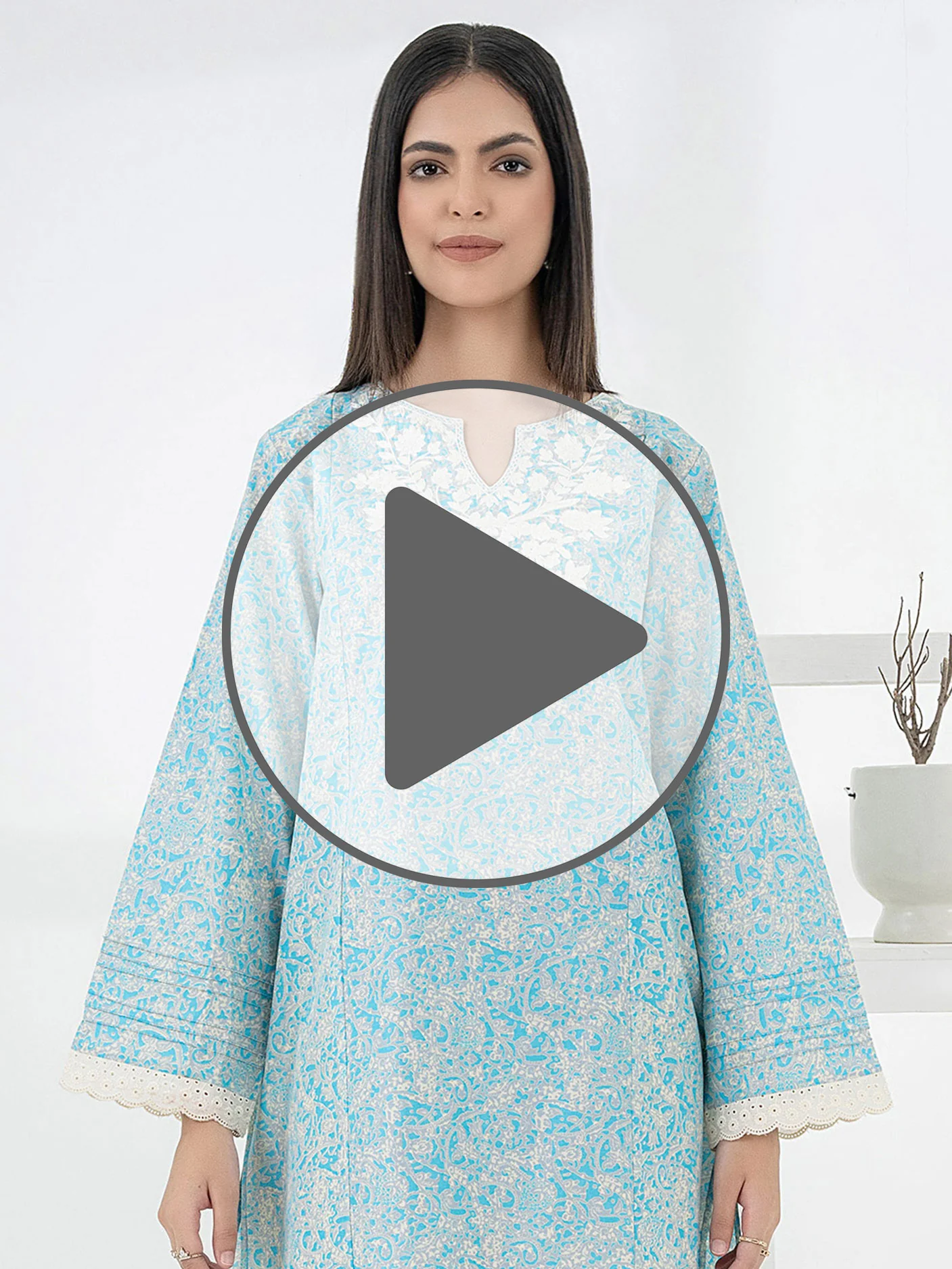 Cambric Kurti-Embroidered (Pret) - Image 7
