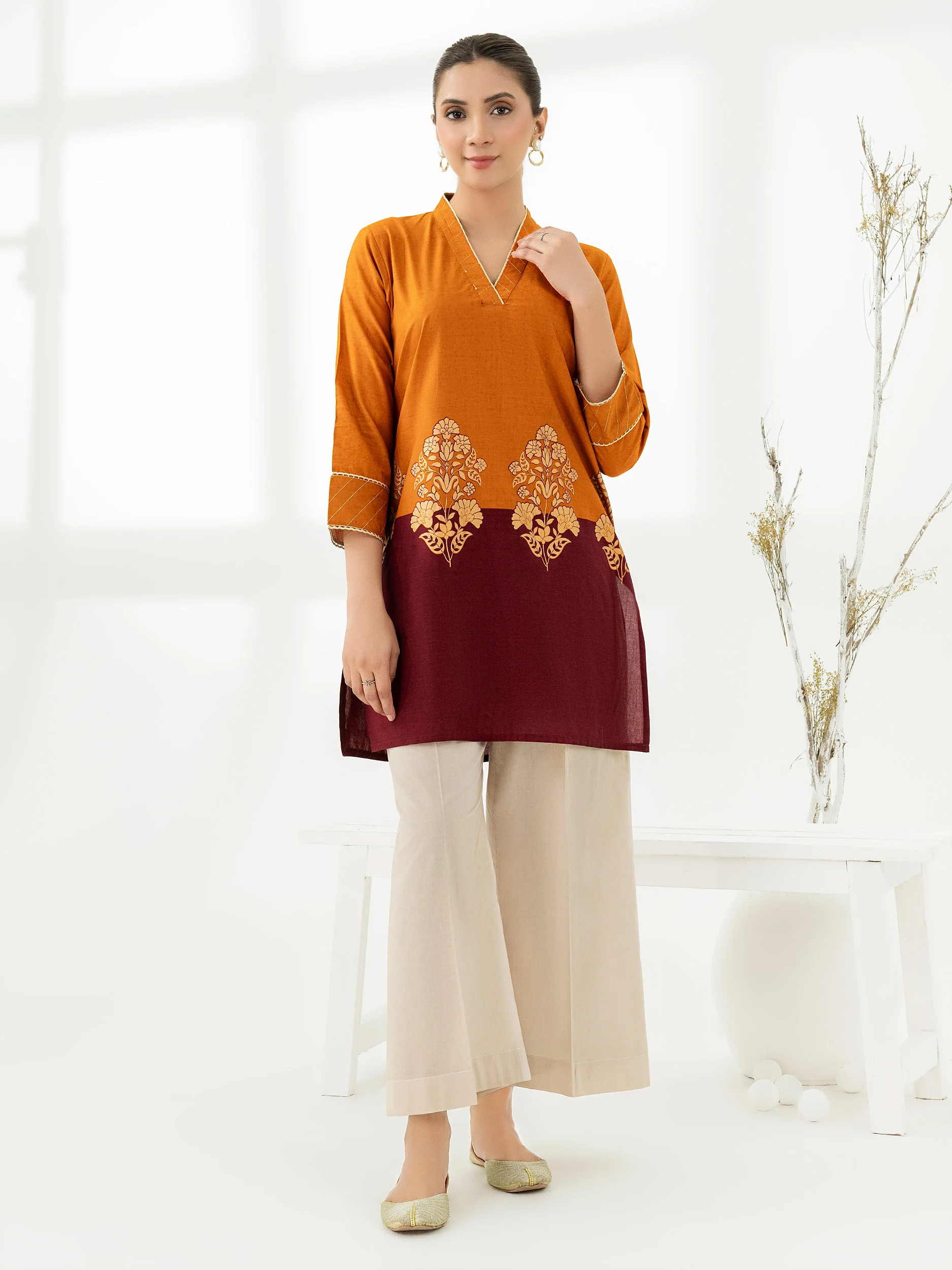 Cambric Kurti-Paste Print (Pret) - Image 2