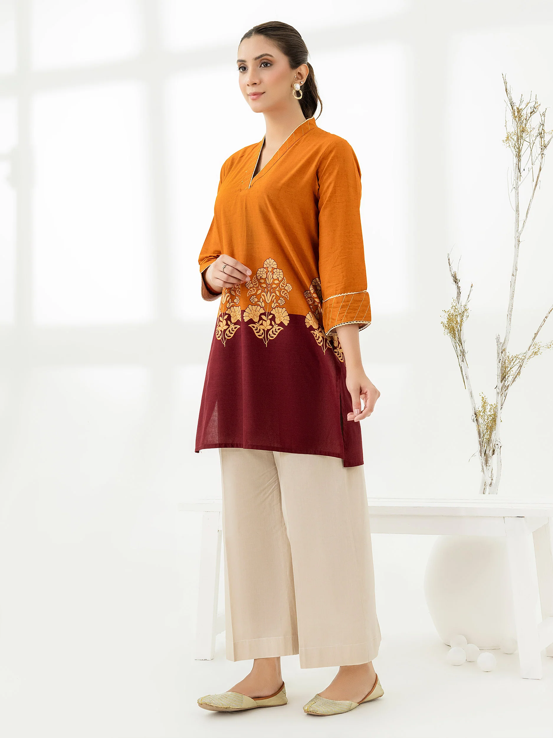 Cambric Kurti-Paste Print (Pret) - Image 3