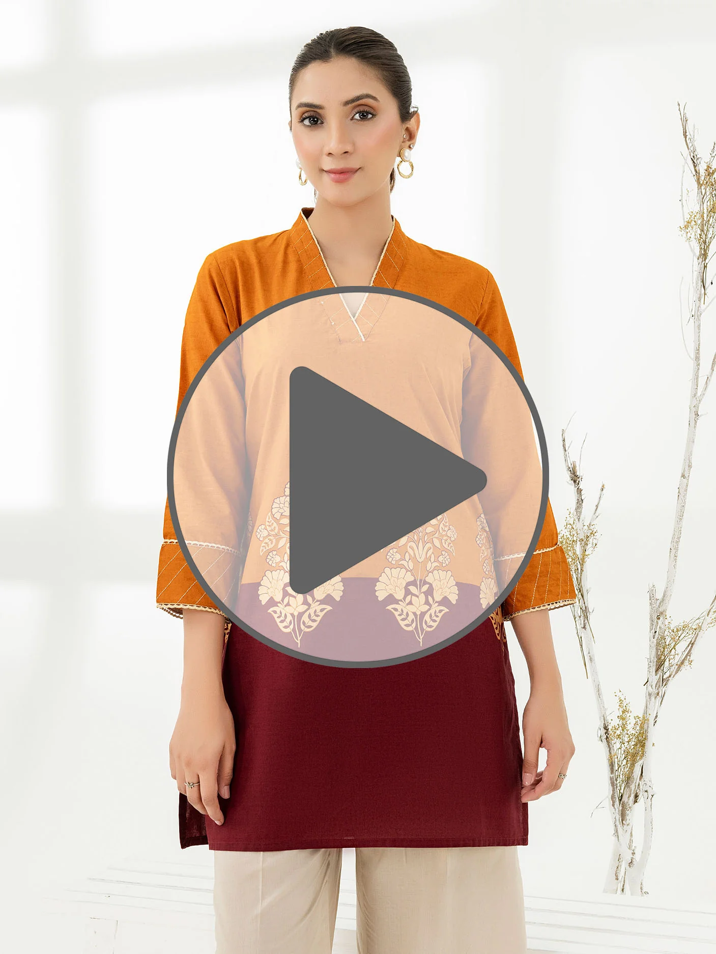Cambric Kurti-Paste Print (Pret) - Image 8
