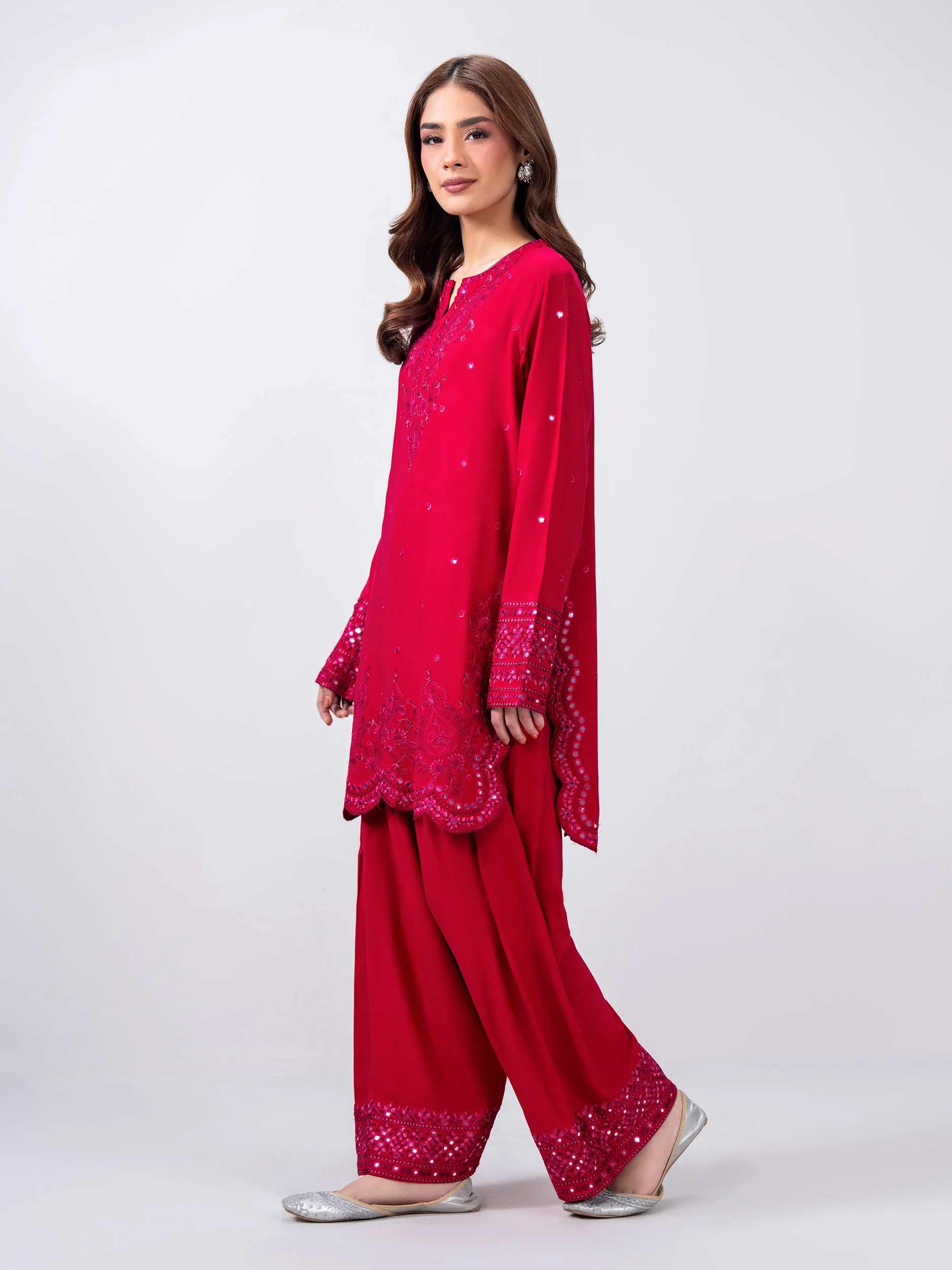 2 Piece Stone Suit- Embroidered (Pret) - Image 2