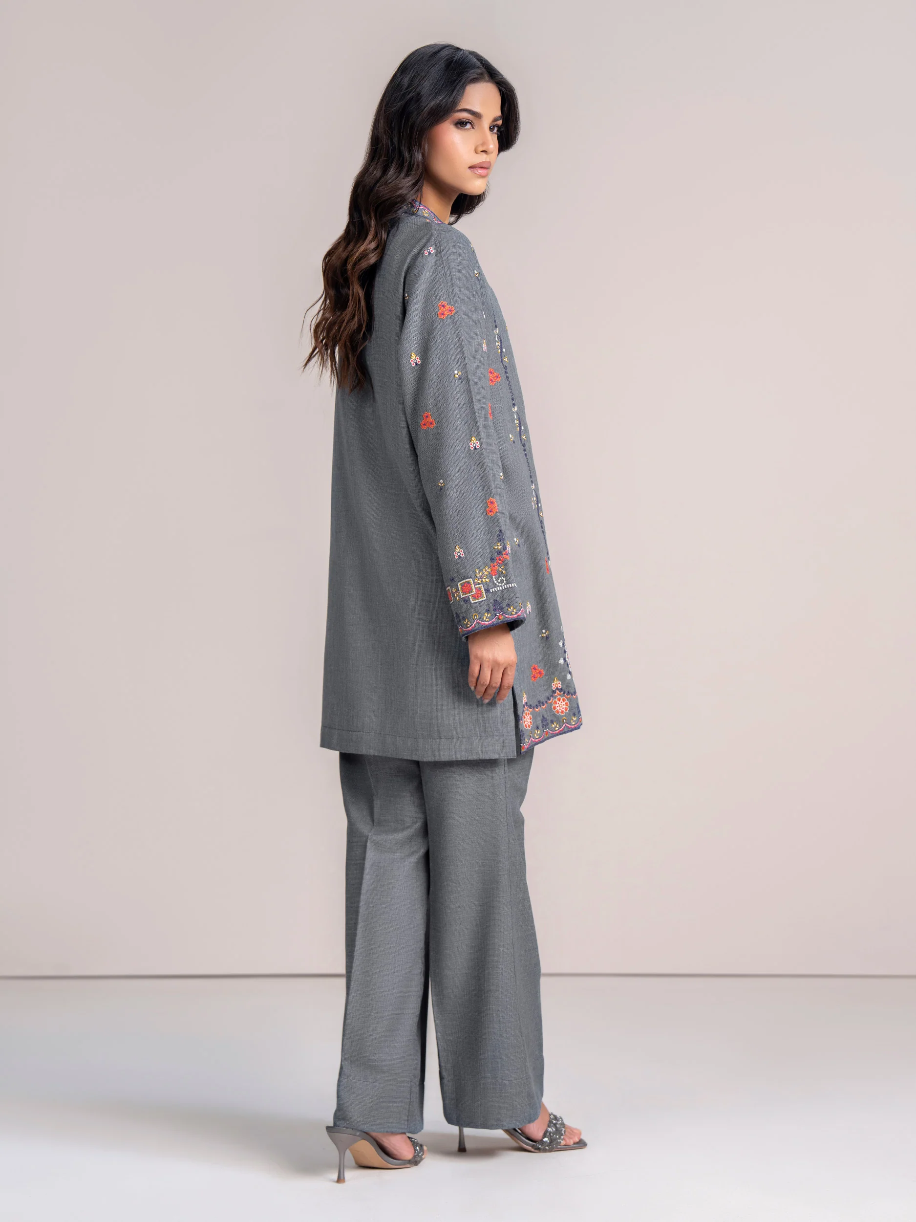 Yarn Dyed Co-ord Set- Embroidered - Image 3