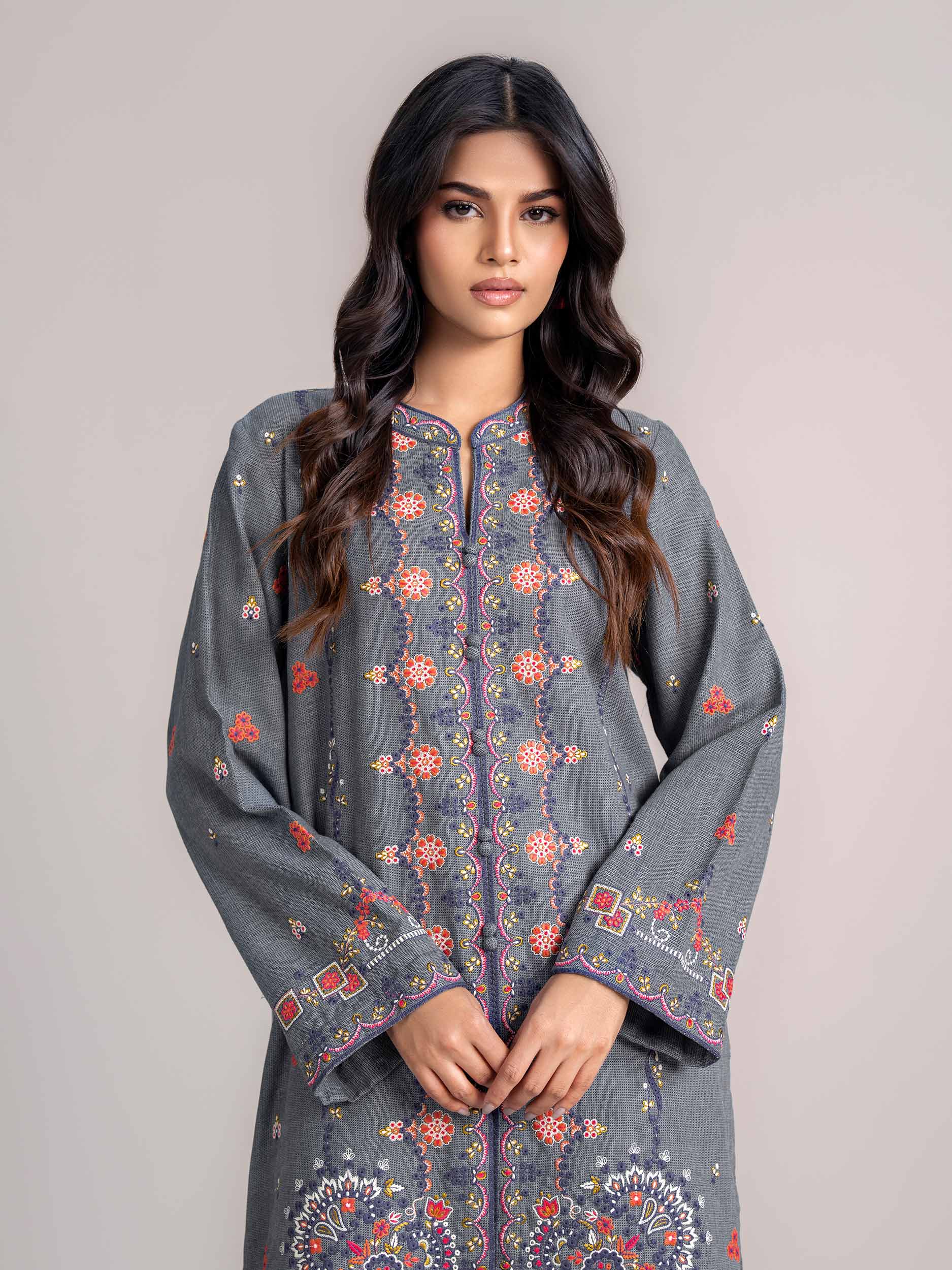Yarn Dyed Co-ord Set- Embroidered - Image 4