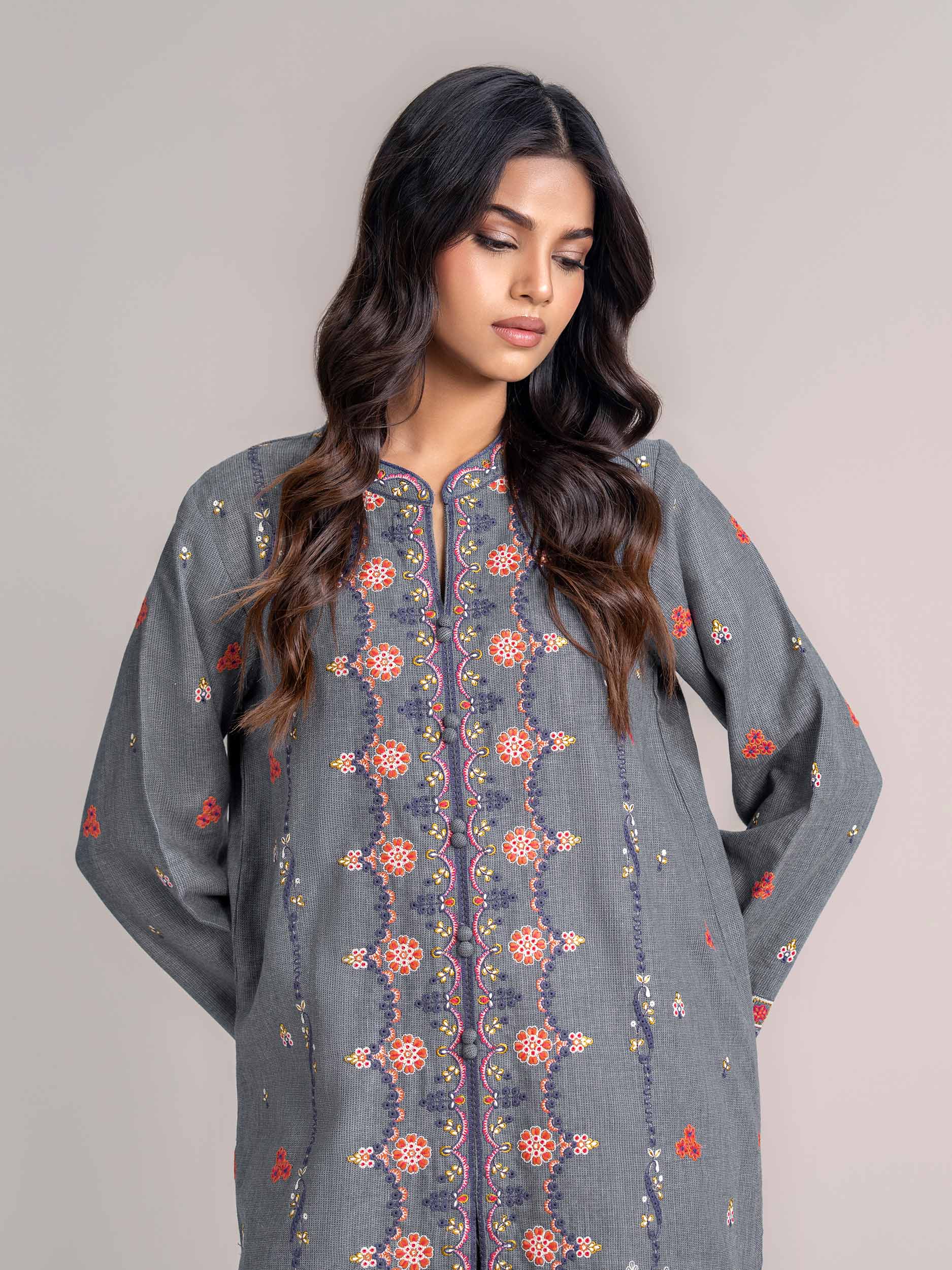 Yarn Dyed Co-ord Set- Embroidered - Image 5