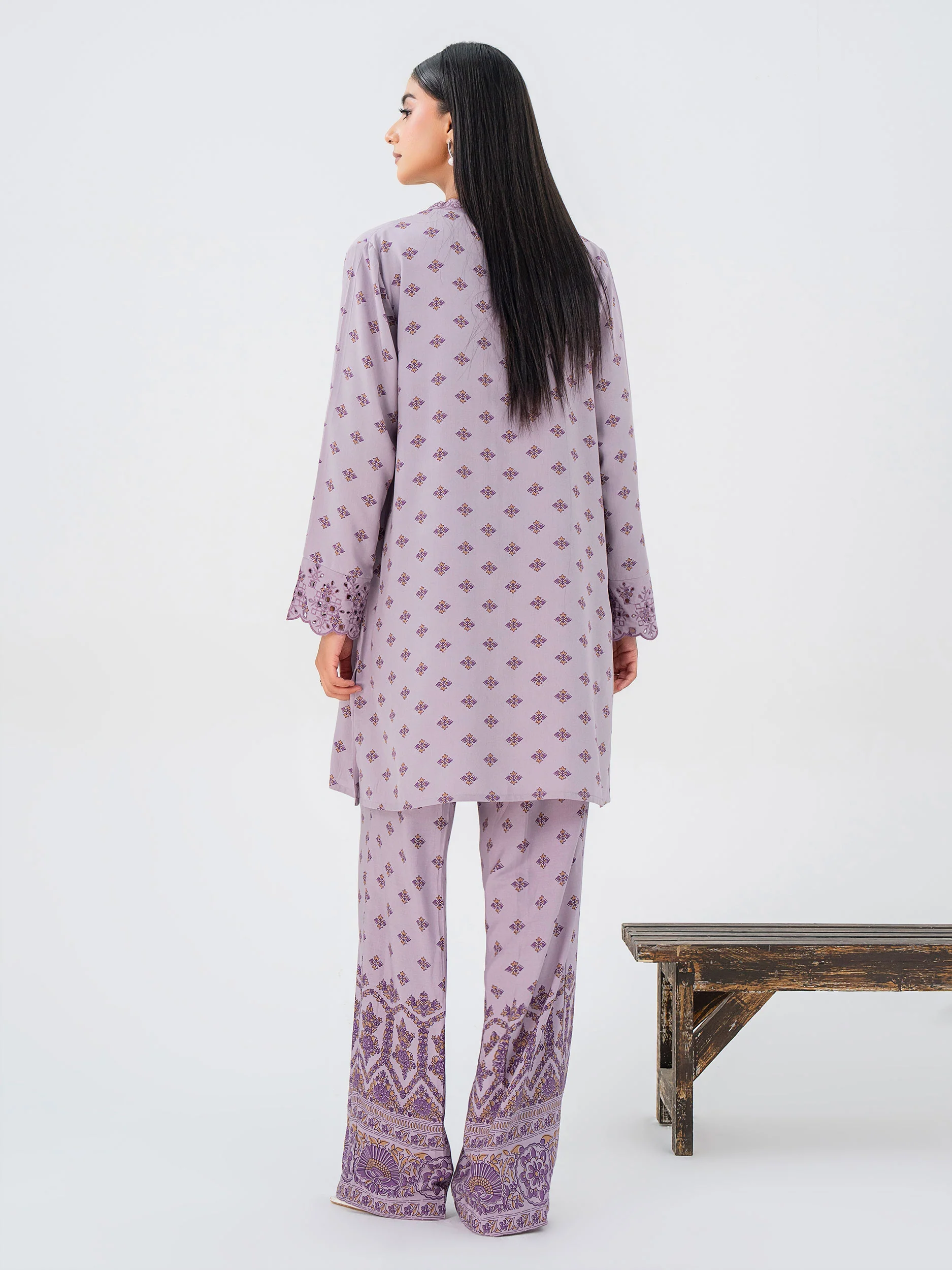 2 Piece Linen Suit-Embroidered (Pret) - Image 5