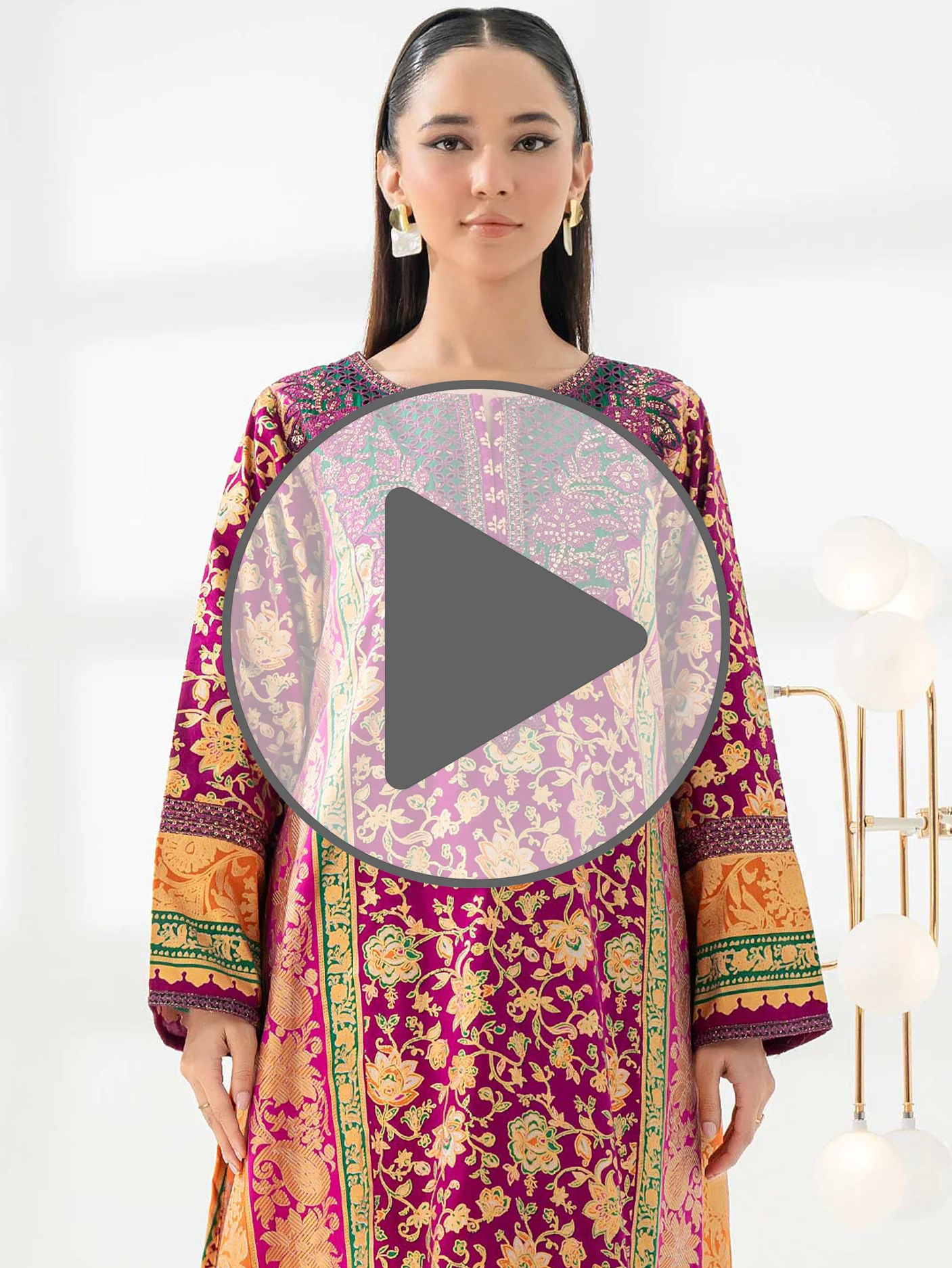 2 Piece Satin Suit-Embroidered (Pret) - Image 7