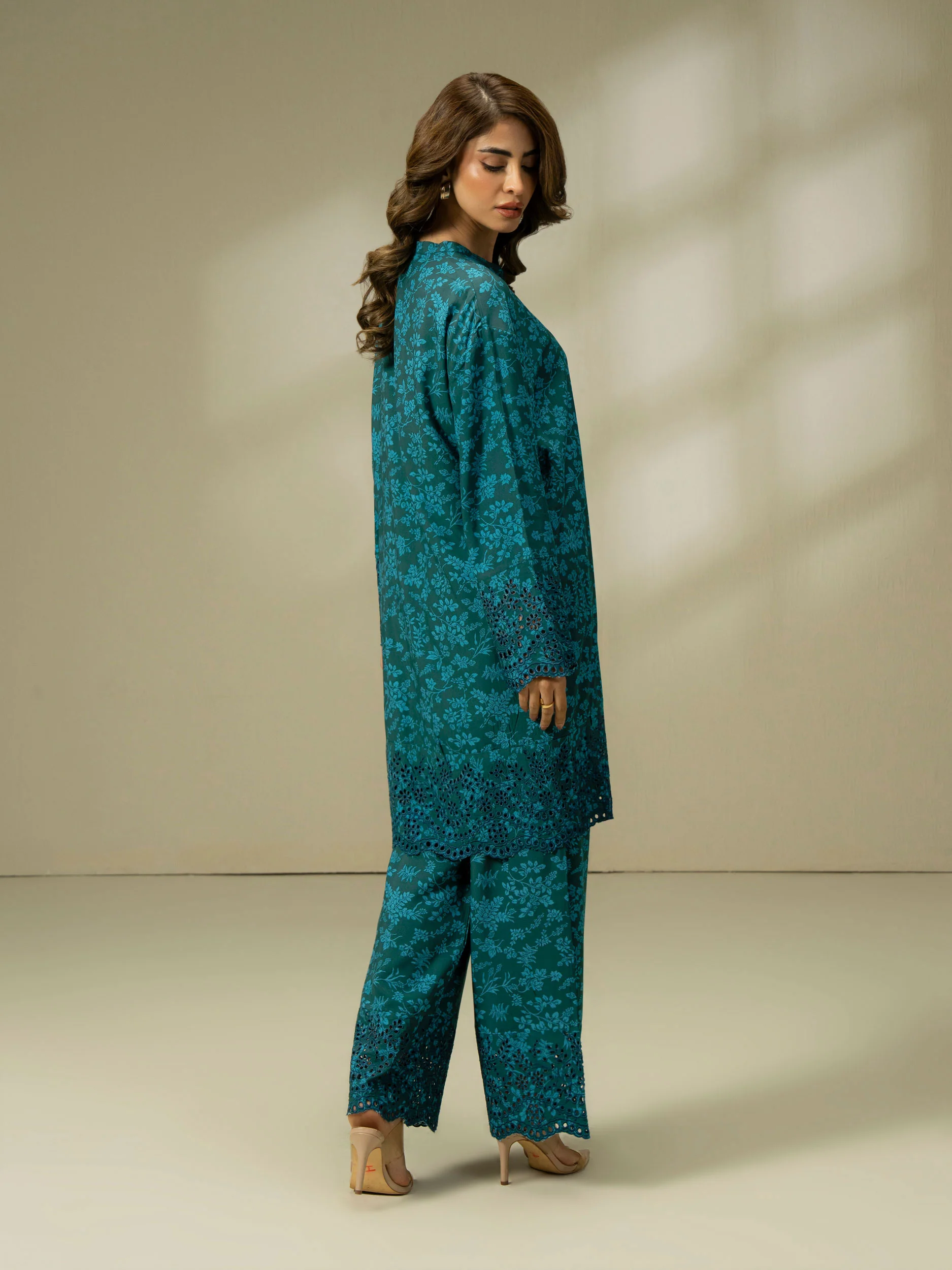 2 Piece Linen Suit-Embroidered (Pret) - Image 3