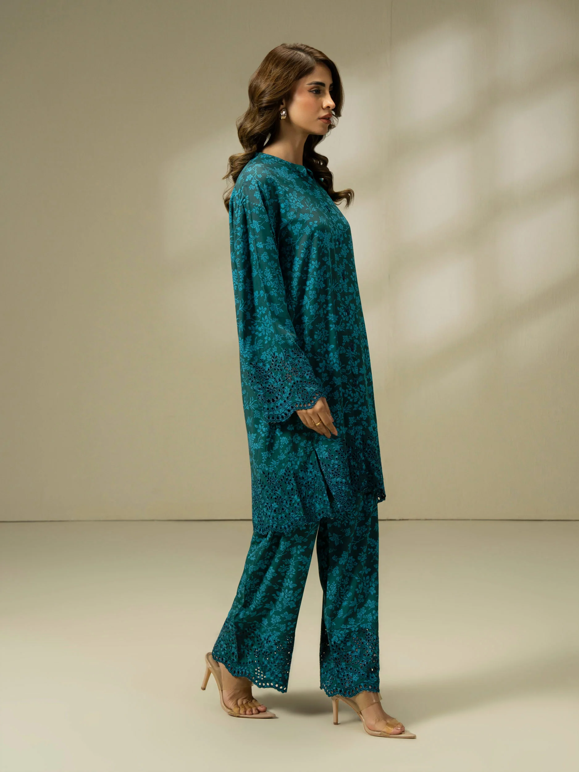 2 Piece Linen Suit-Embroidered (Pret) - Image 4