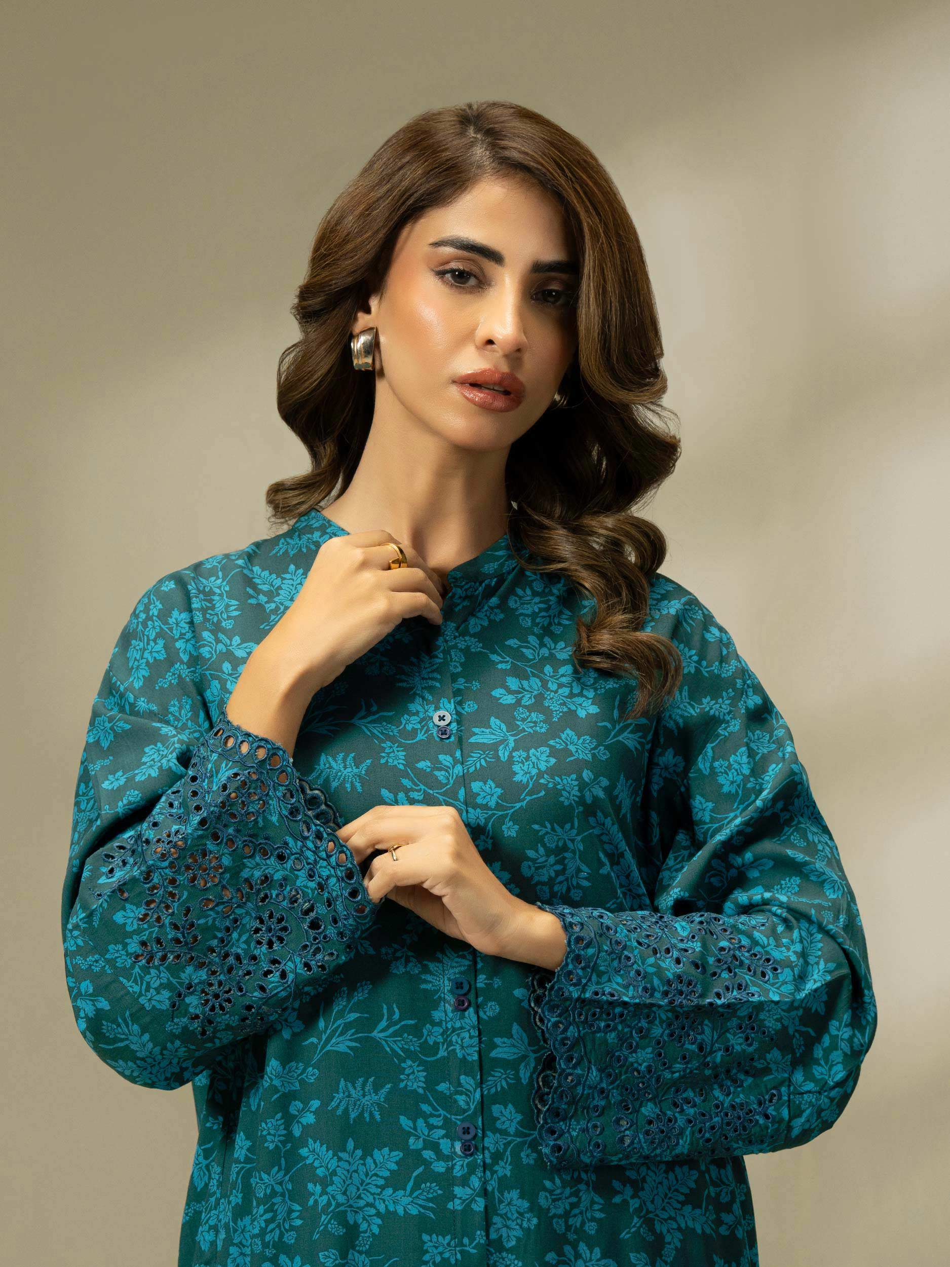 2 Piece Linen Suit-Embroidered (Pret) - Image 5