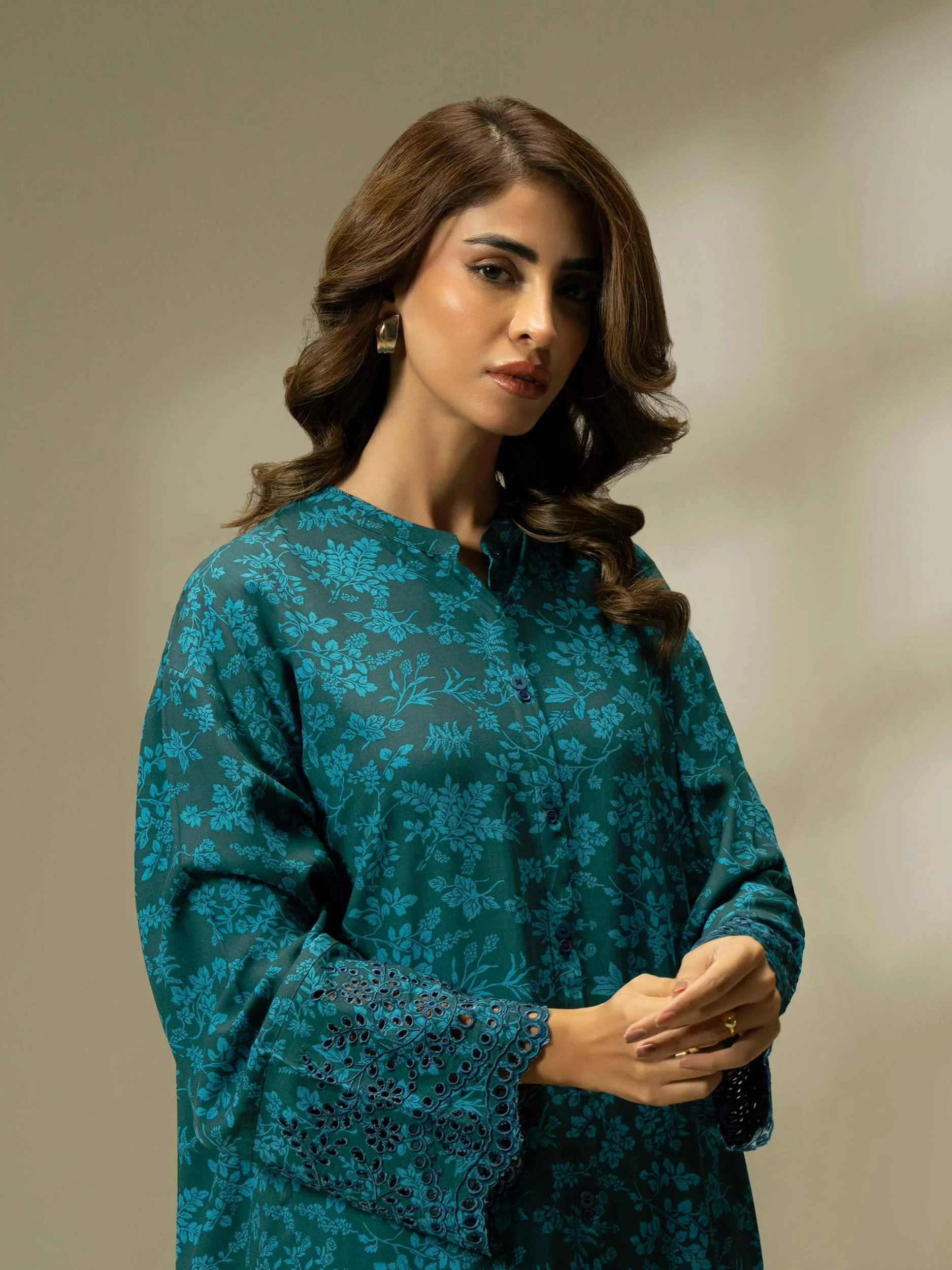 2 Piece Linen Suit-Embroidered (Pret) - Image 6