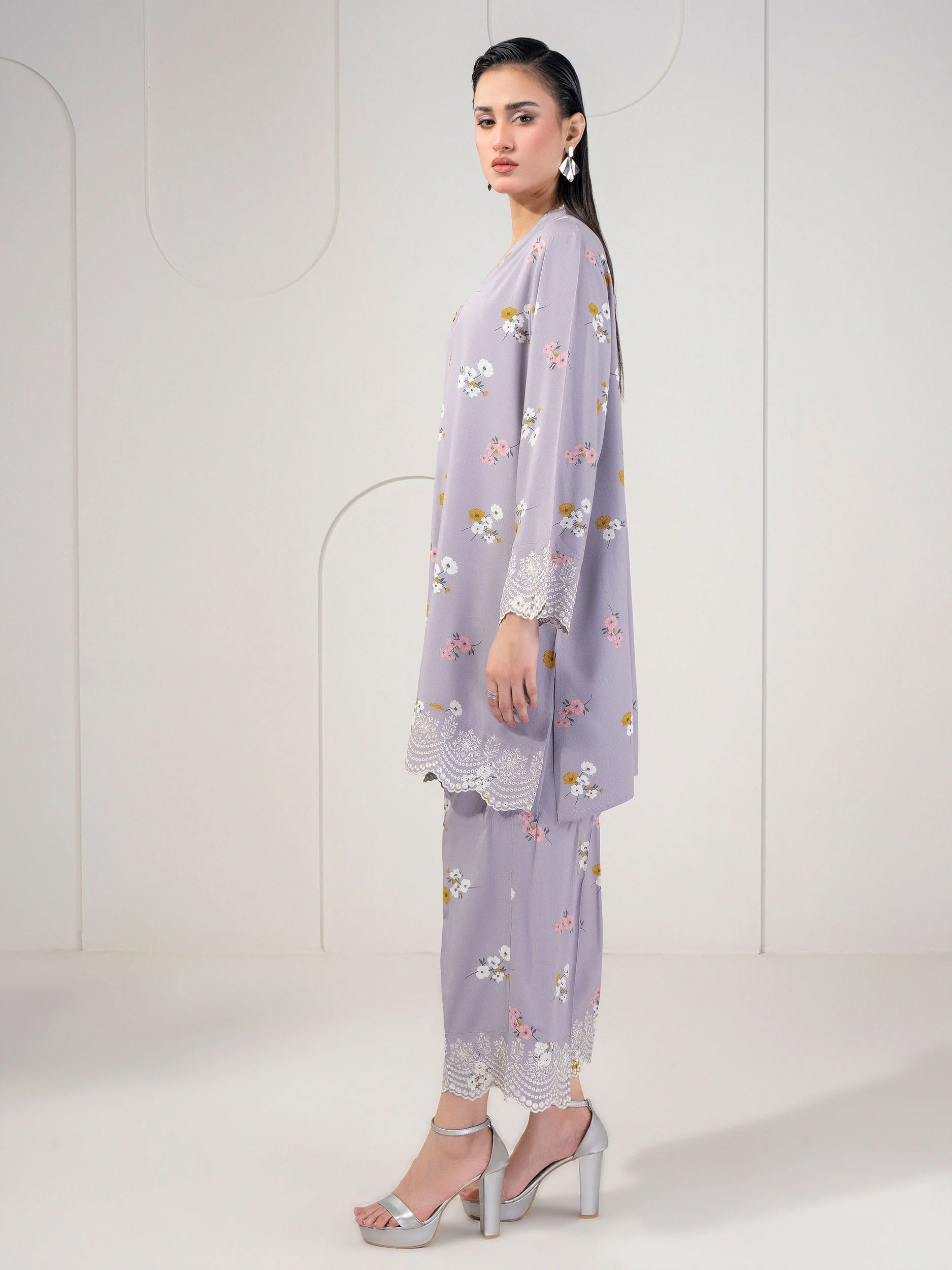 2 Piece Linen Suit-Embroidered (Pret) - Image 4