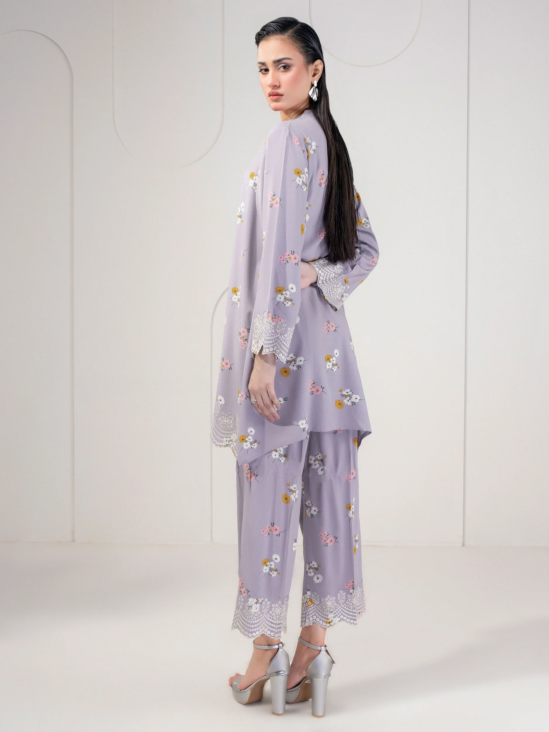 2 Piece Linen Suit-Embroidered (Pret) - Image 5