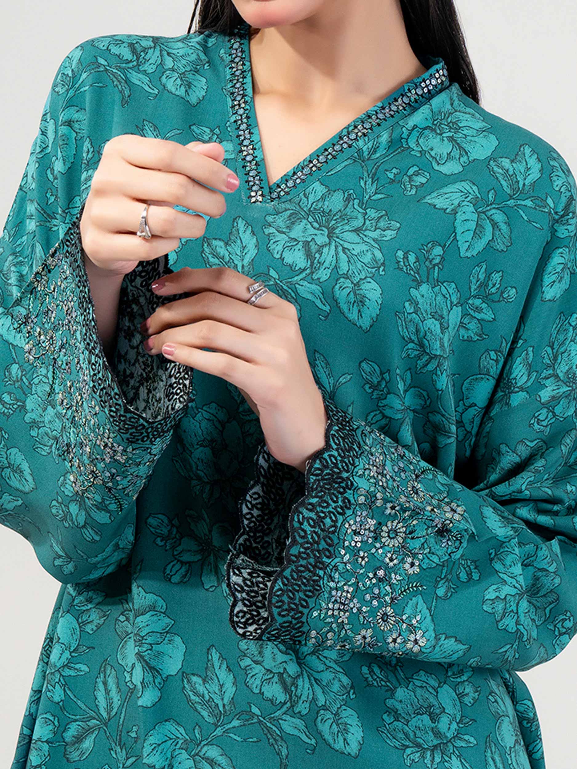 2 Piece Linen Suit-Embroidered (Pret) - Image 6
