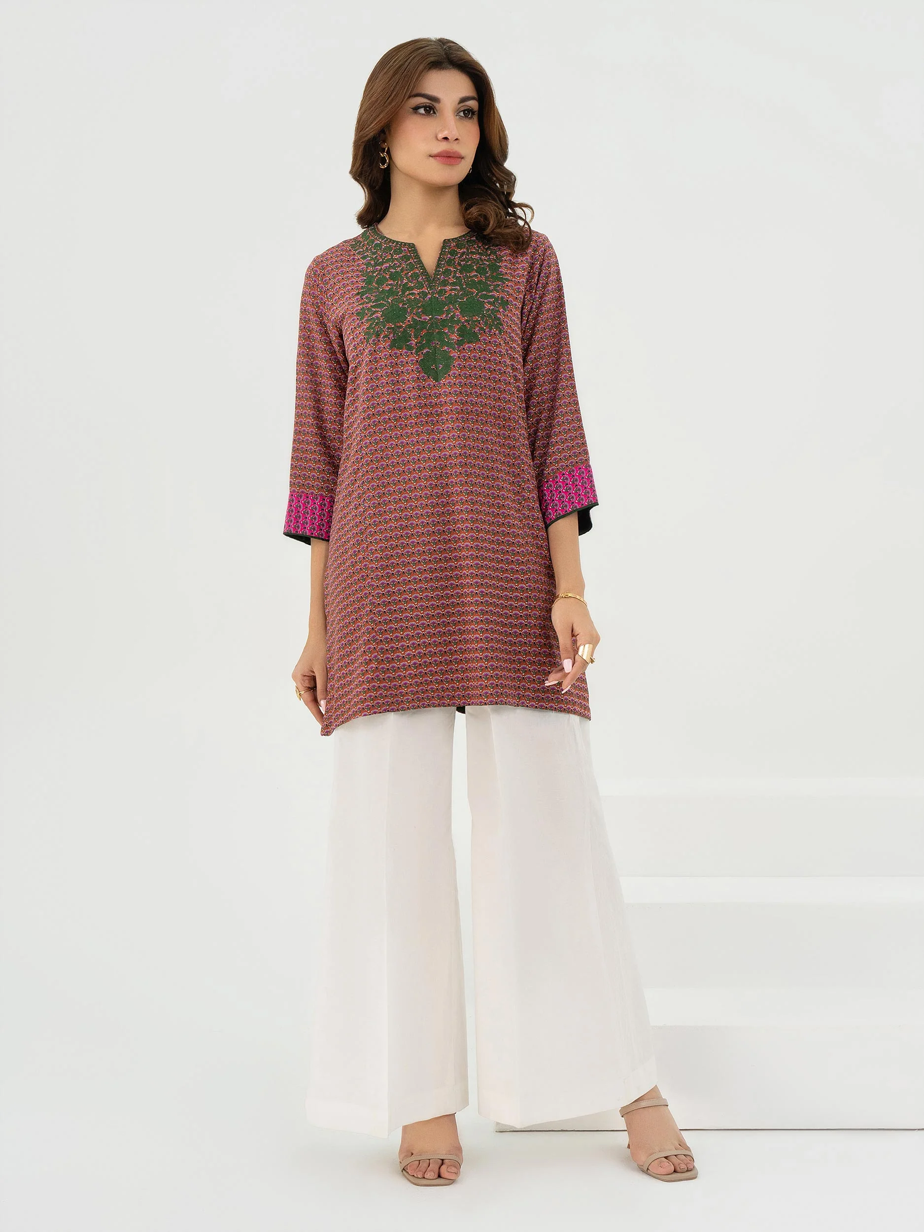 Linen Kurti-Embroidered (Pret) - Image 3