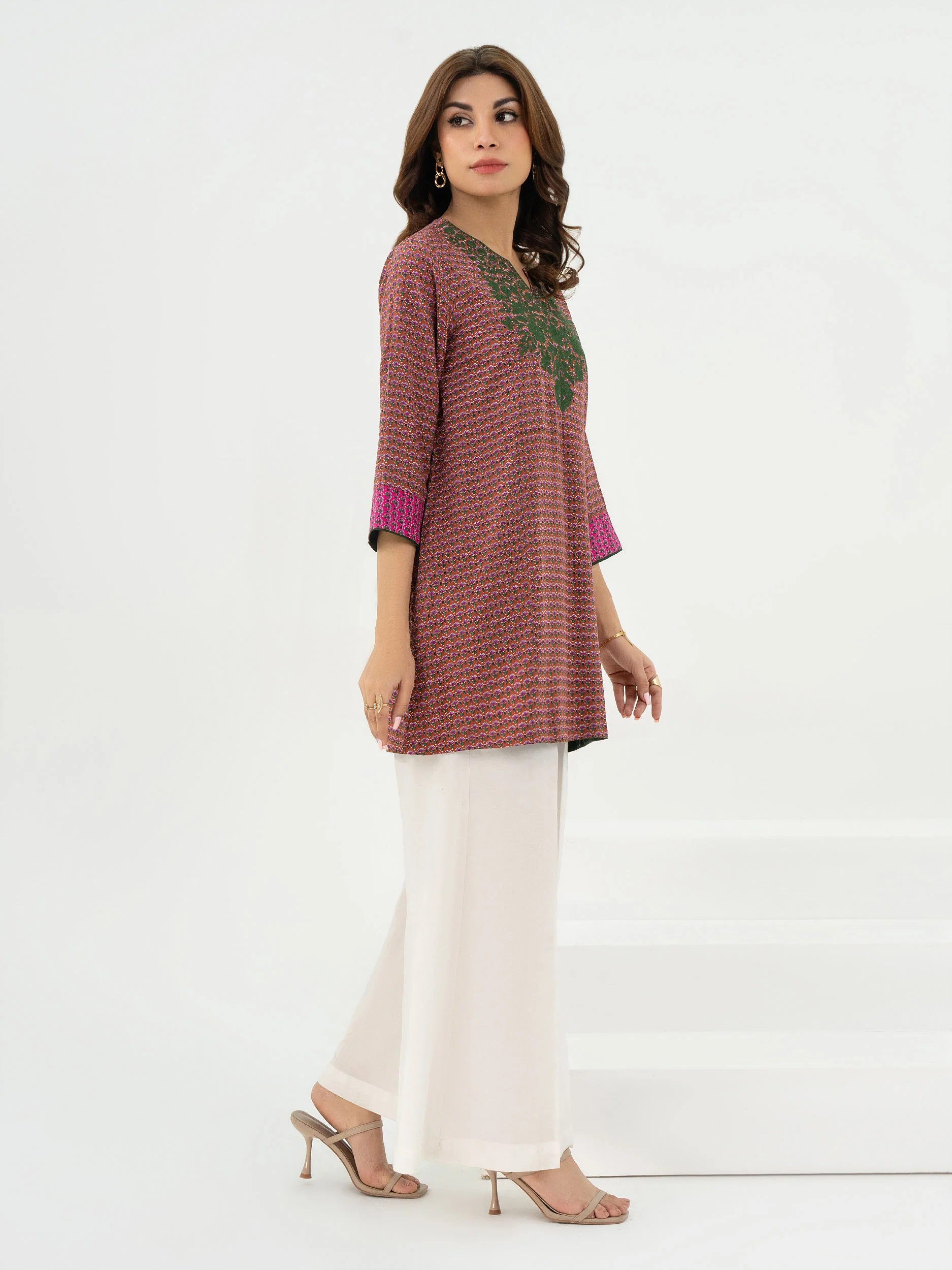 Linen Kurti-Embroidered (Pret) - Image 4
