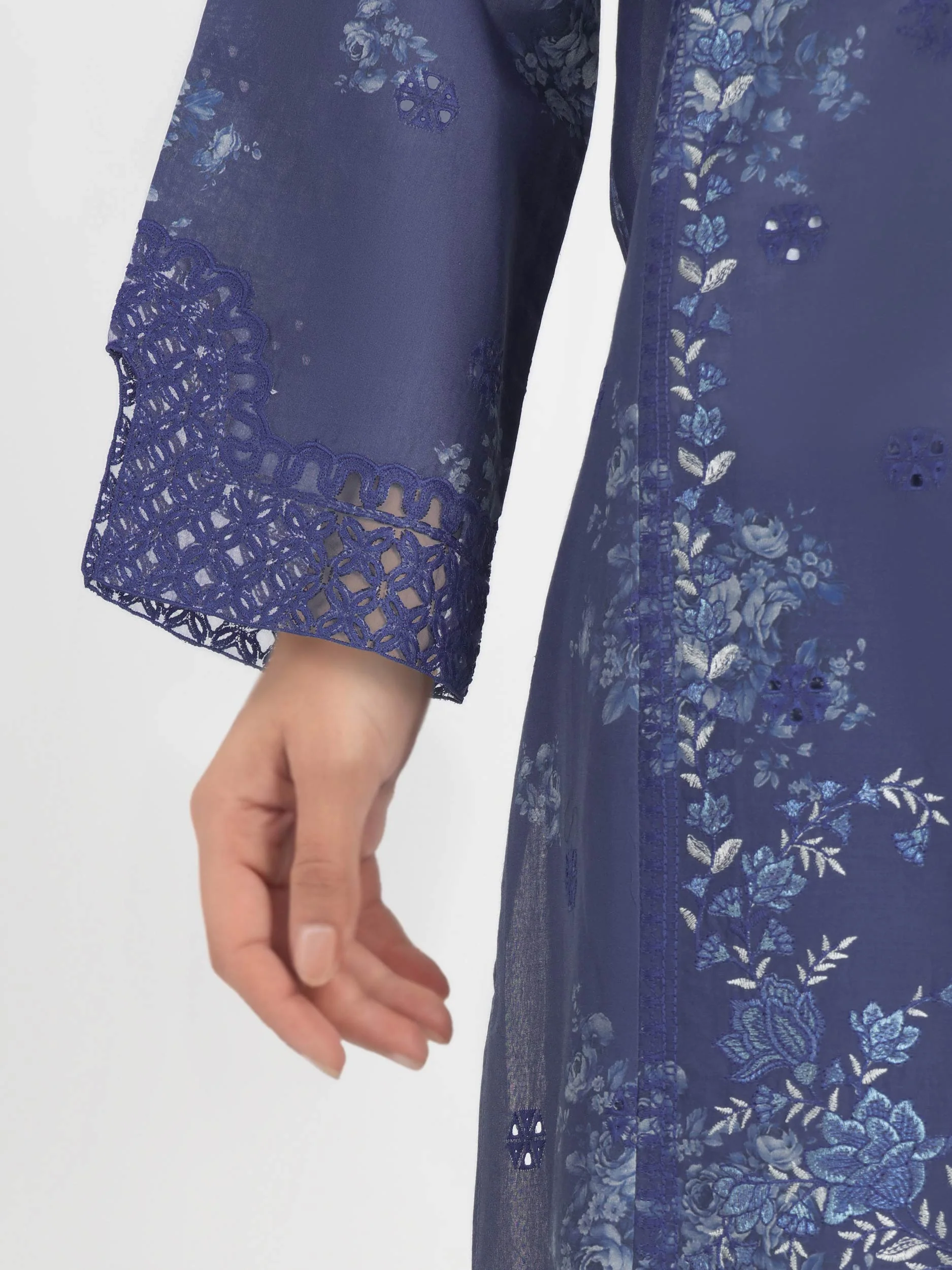 3 Piece Cambric Suit- Embroidered (Pret) - Image 6