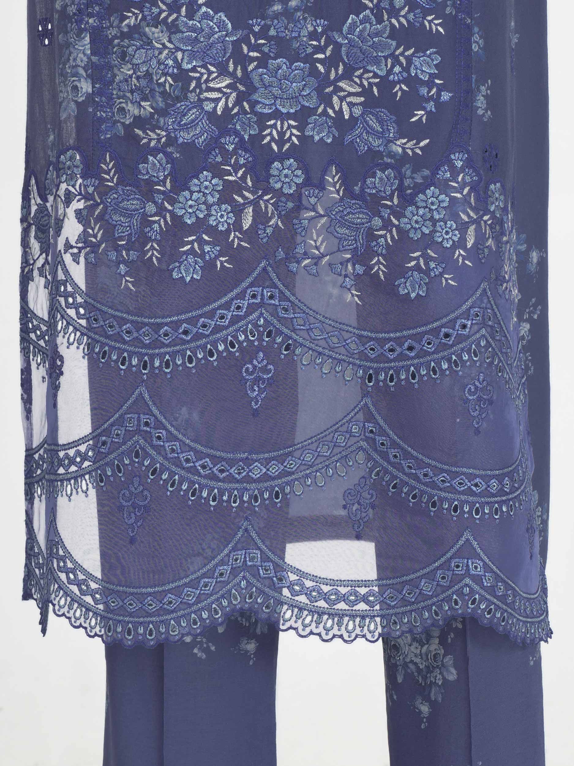 3 Piece Cambric Suit- Embroidered (Pret) - Image 7