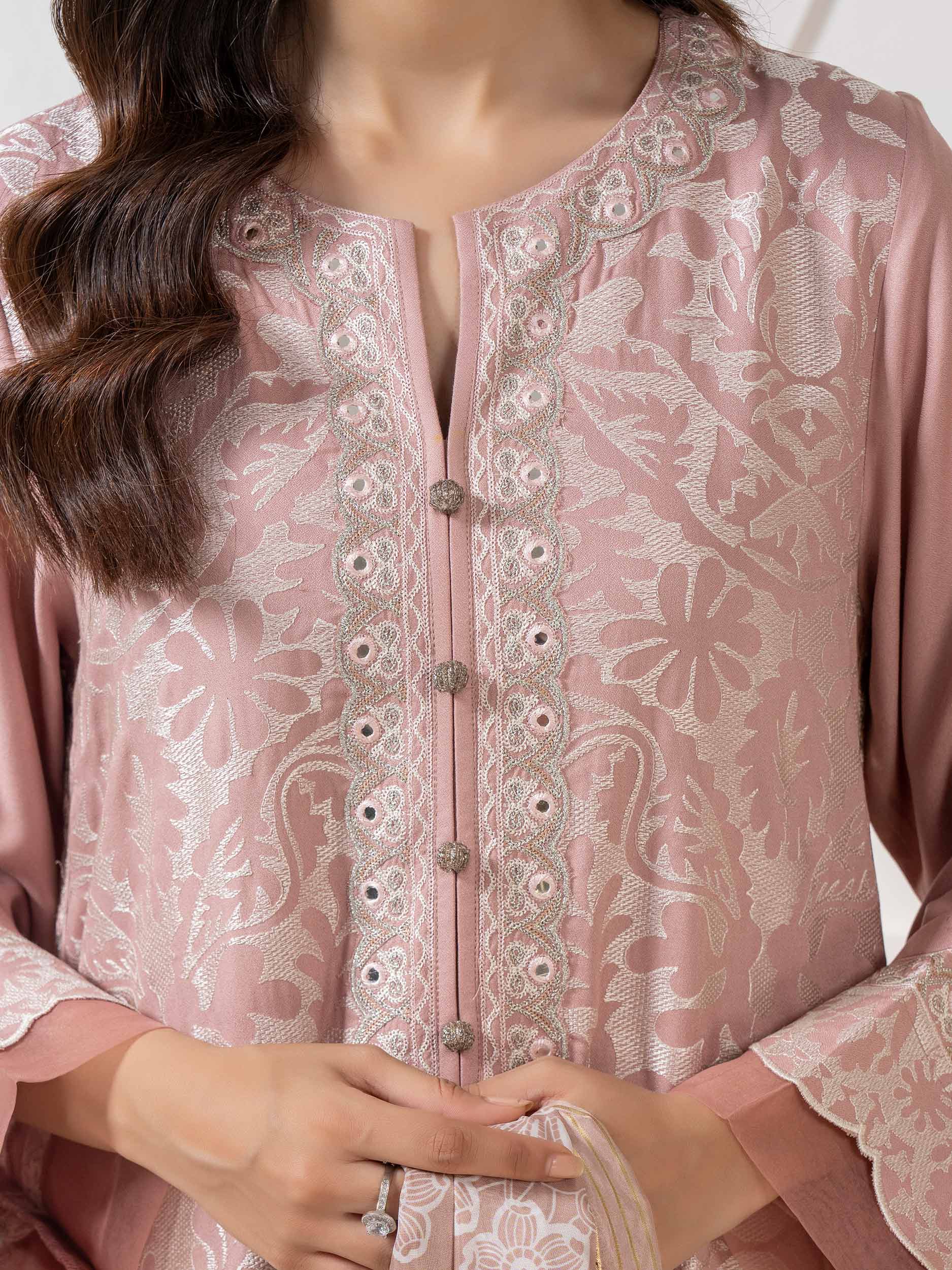 3 Piece Crepe Suit-Embroidered (Pret) - Image 6