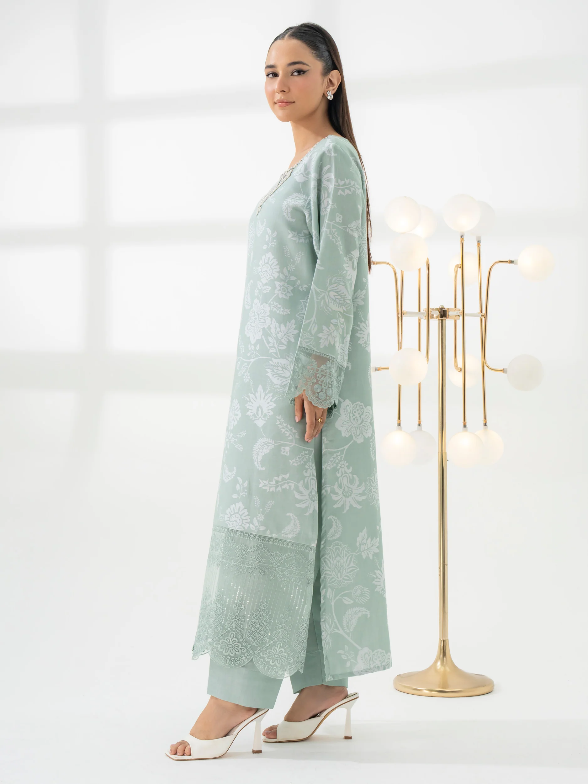 2 Piece Jacquard Suit-Embroidered (Pret) - Image 3