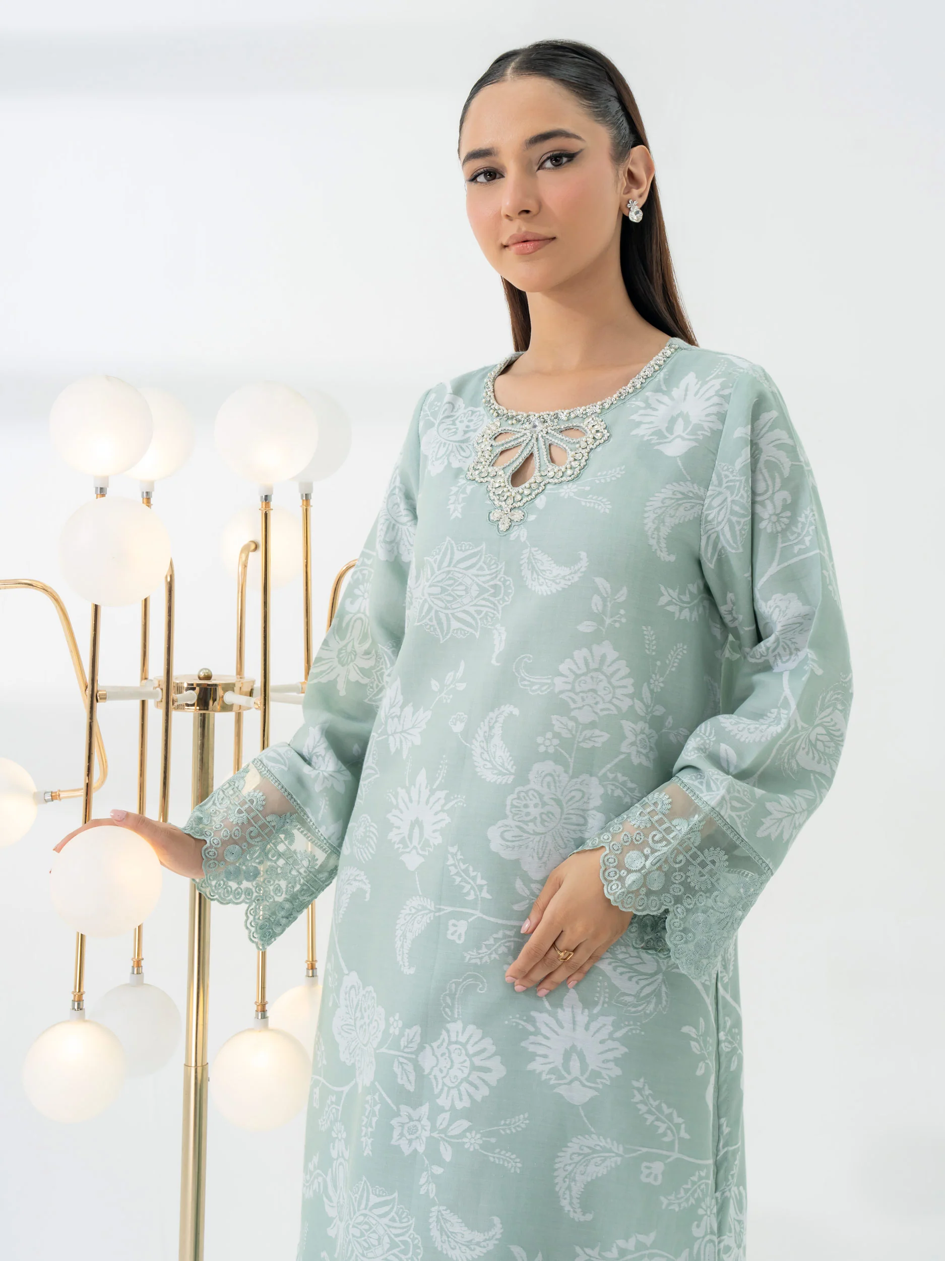 2 Piece Jacquard Suit-Embroidered (Pret) - Image 4
