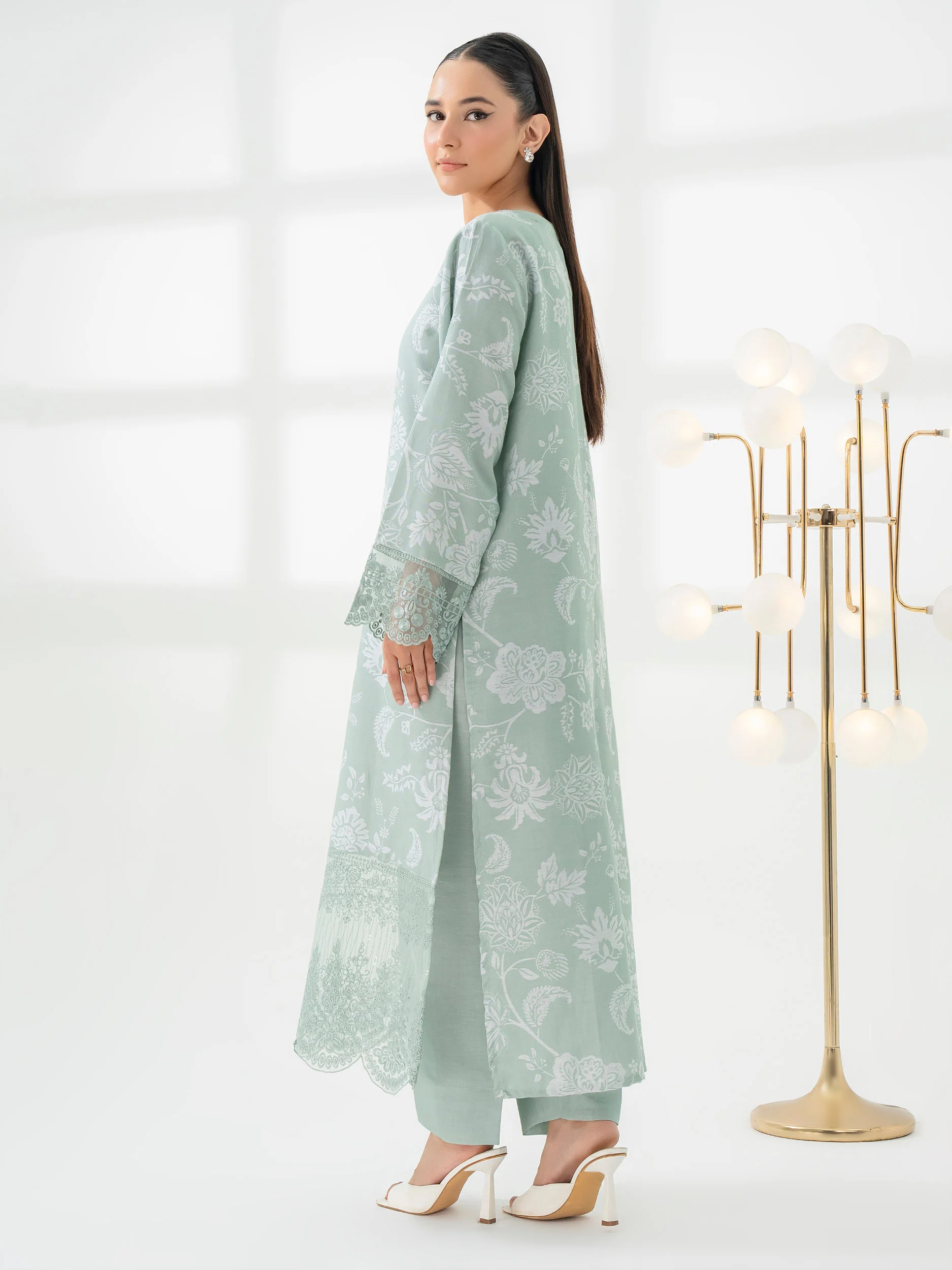 2 Piece Jacquard Suit-Embroidered (Pret) - Image 5