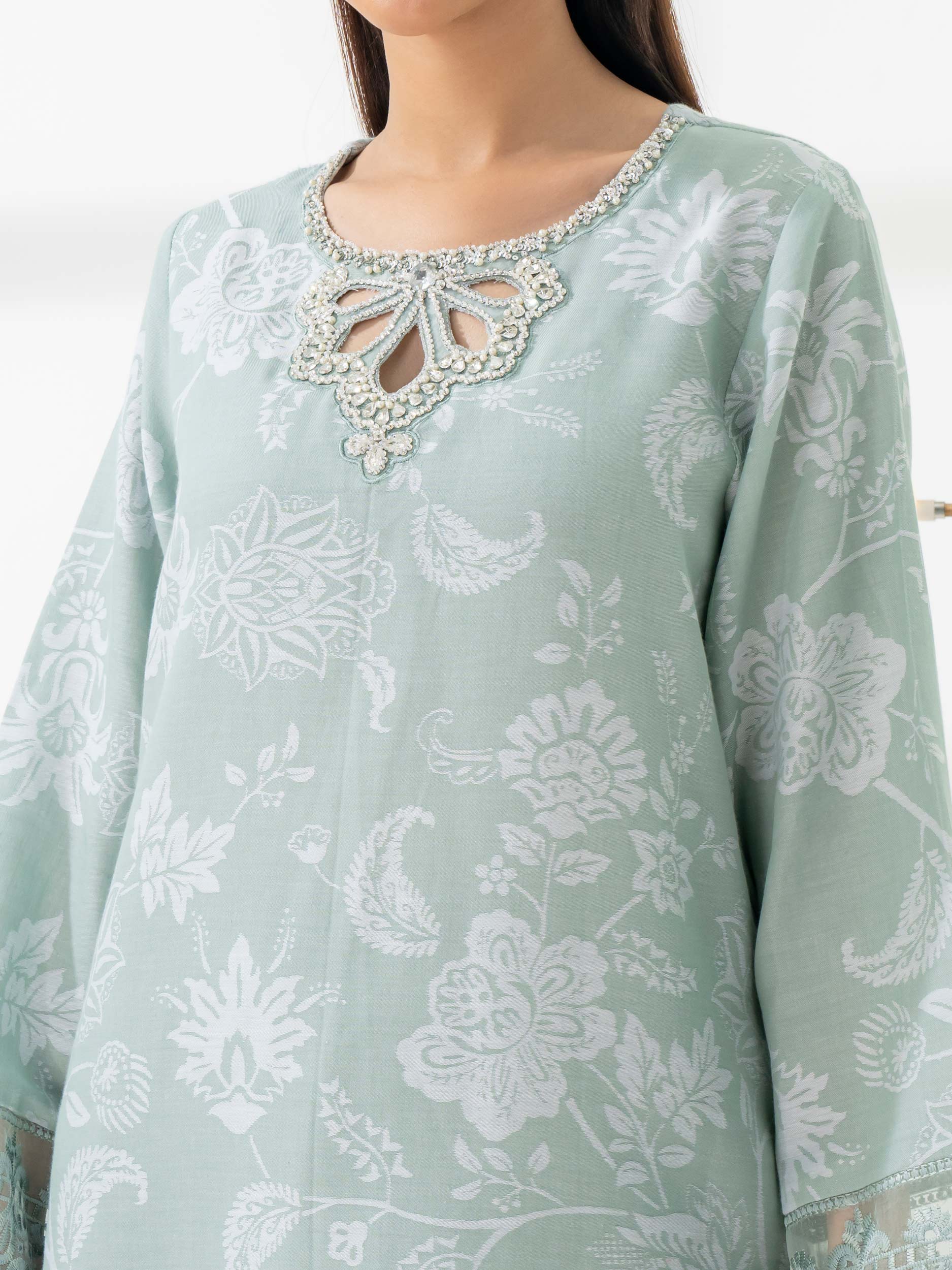 2 Piece Jacquard Suit-Embroidered (Pret) - Image 6
