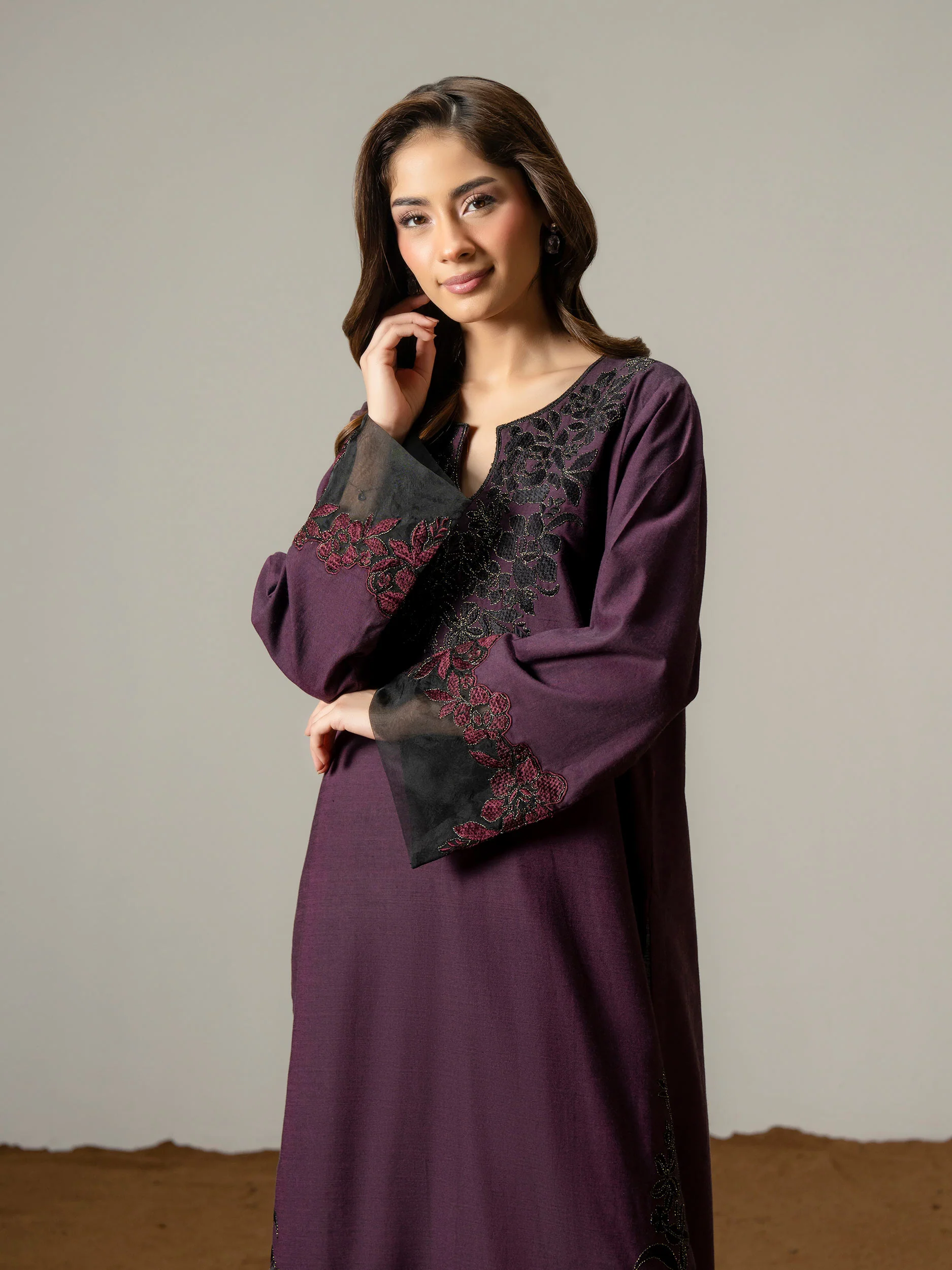 2 Piece Yarn Dyed Suit-Embroidered (Pret) - Image 2