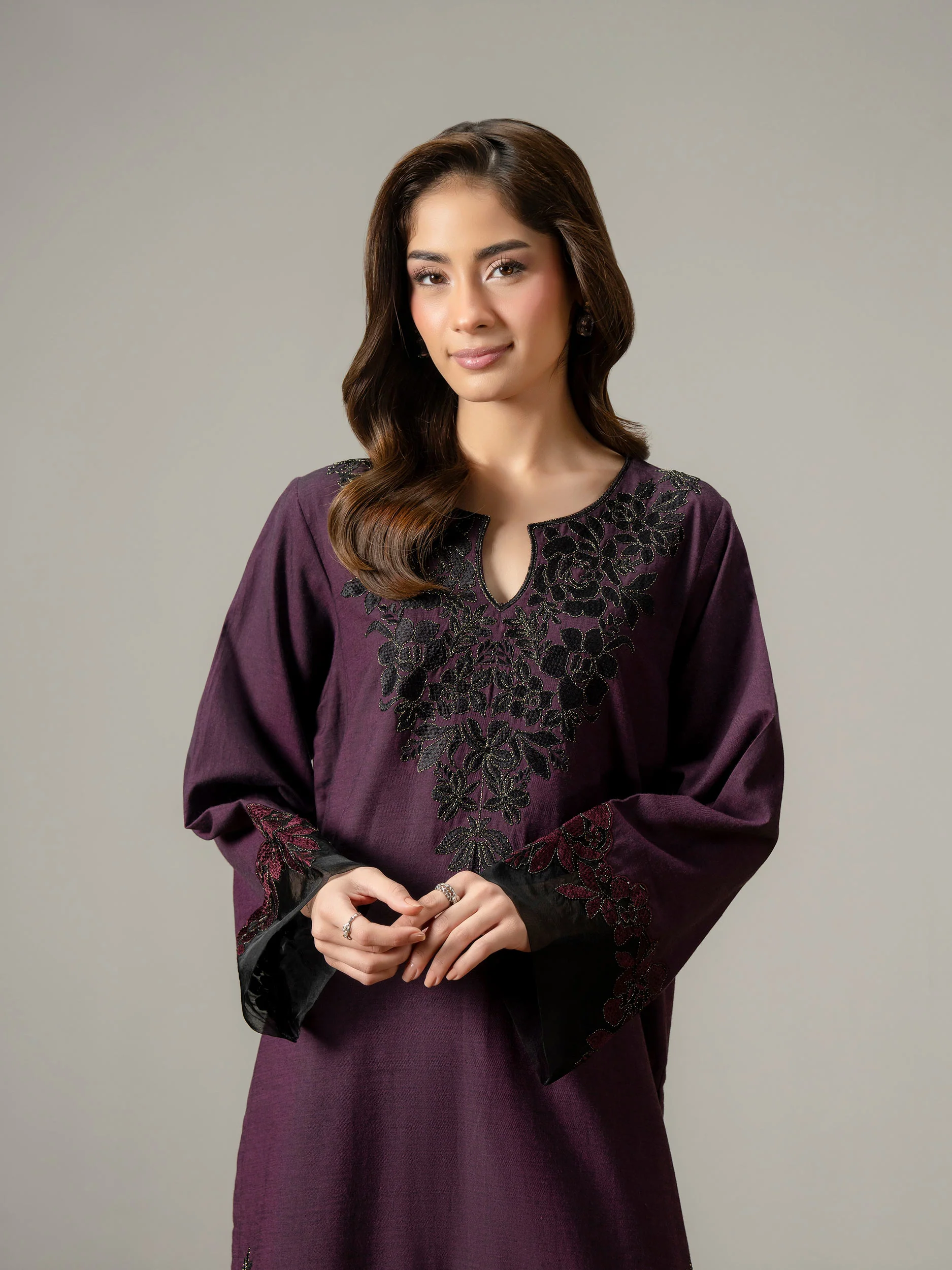 2 Piece Yarn Dyed Suit-Embroidered (Pret) - Image 6