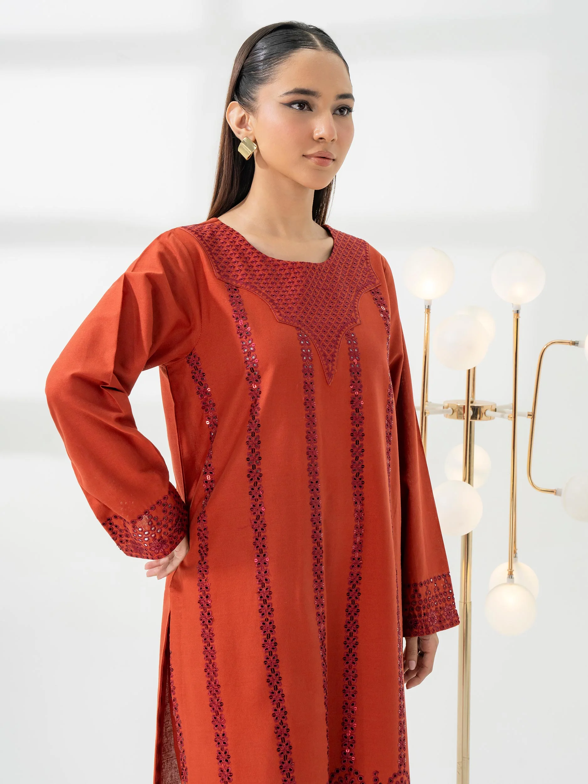 2 Piece Khaddar Suit-Embroidered (Pret) - Image 4