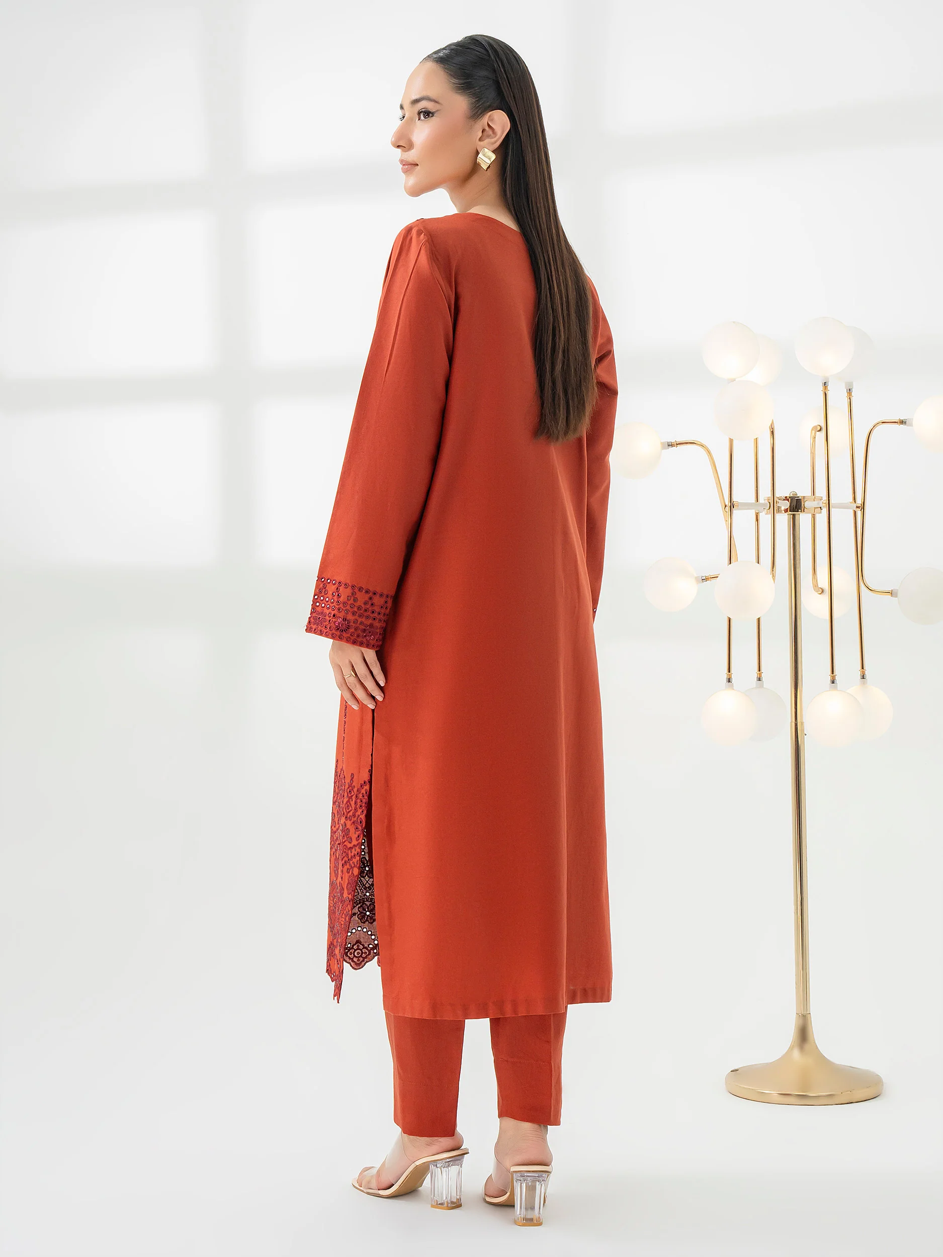 2 Piece Khaddar Suit-Embroidered (Pret) - Image 5