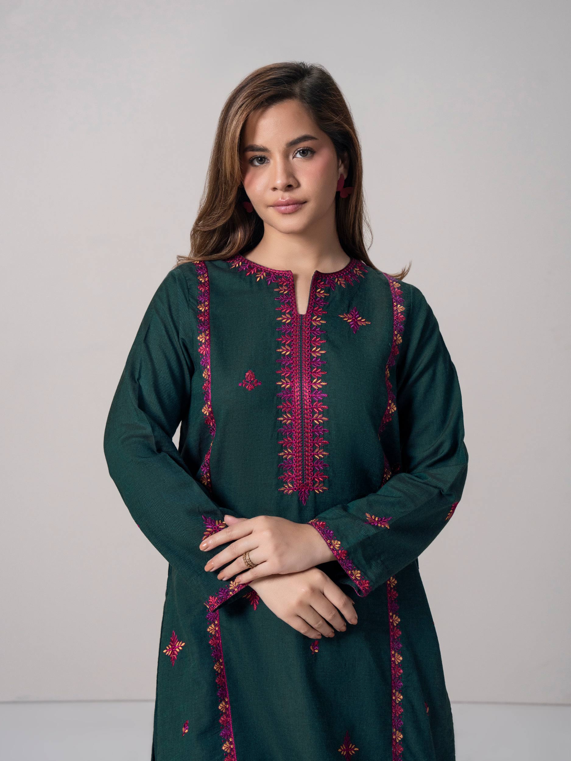 2 Piece Yarn Dyed Suit- Embroidered (Pret) - Image 5