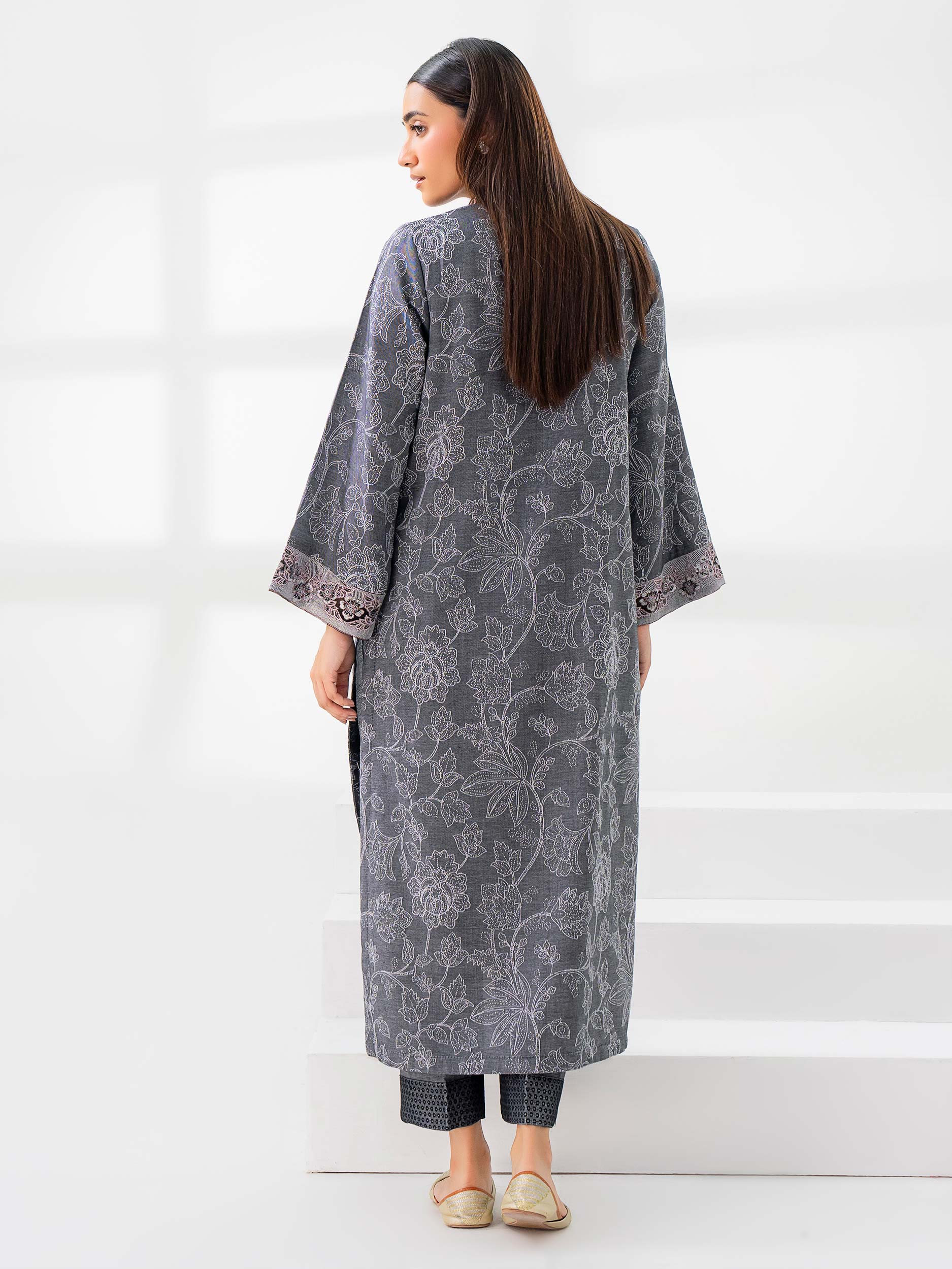 2 Piece Jacquard Suit-Embroidered (Pret) - Image 5