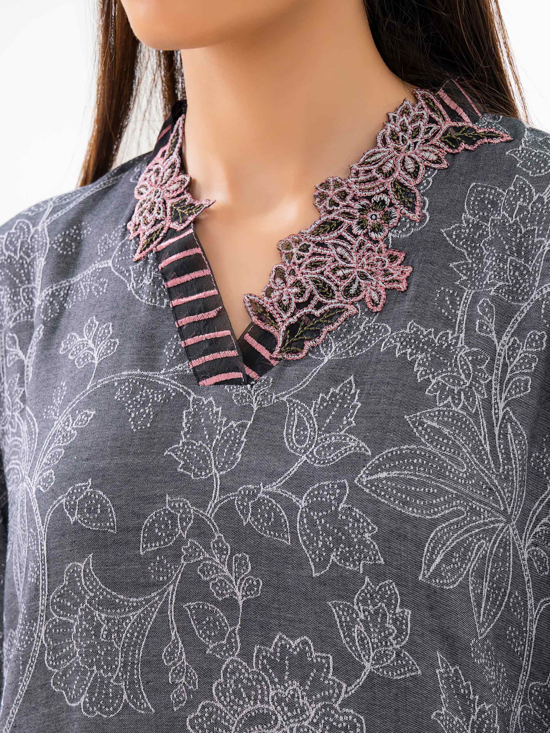2 Piece Jacquard Suit-Embroidered (Pret) - Image 6