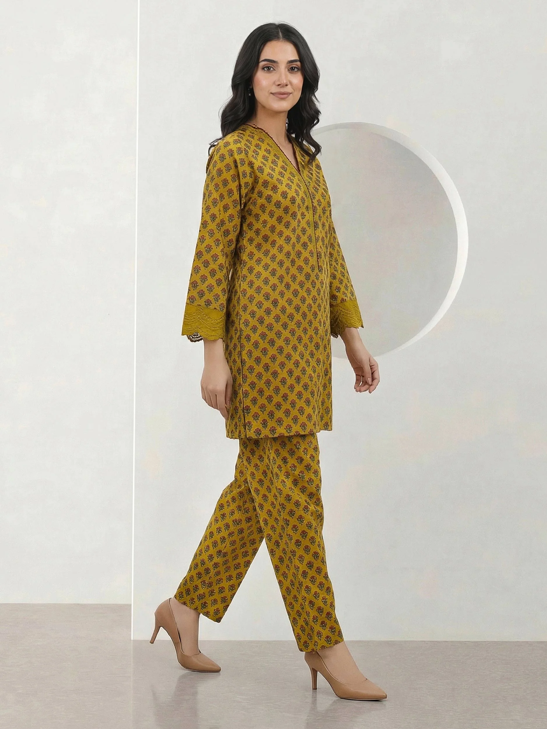 2 Piece Cambric Suit- Embroidered (Pret) - Image 2