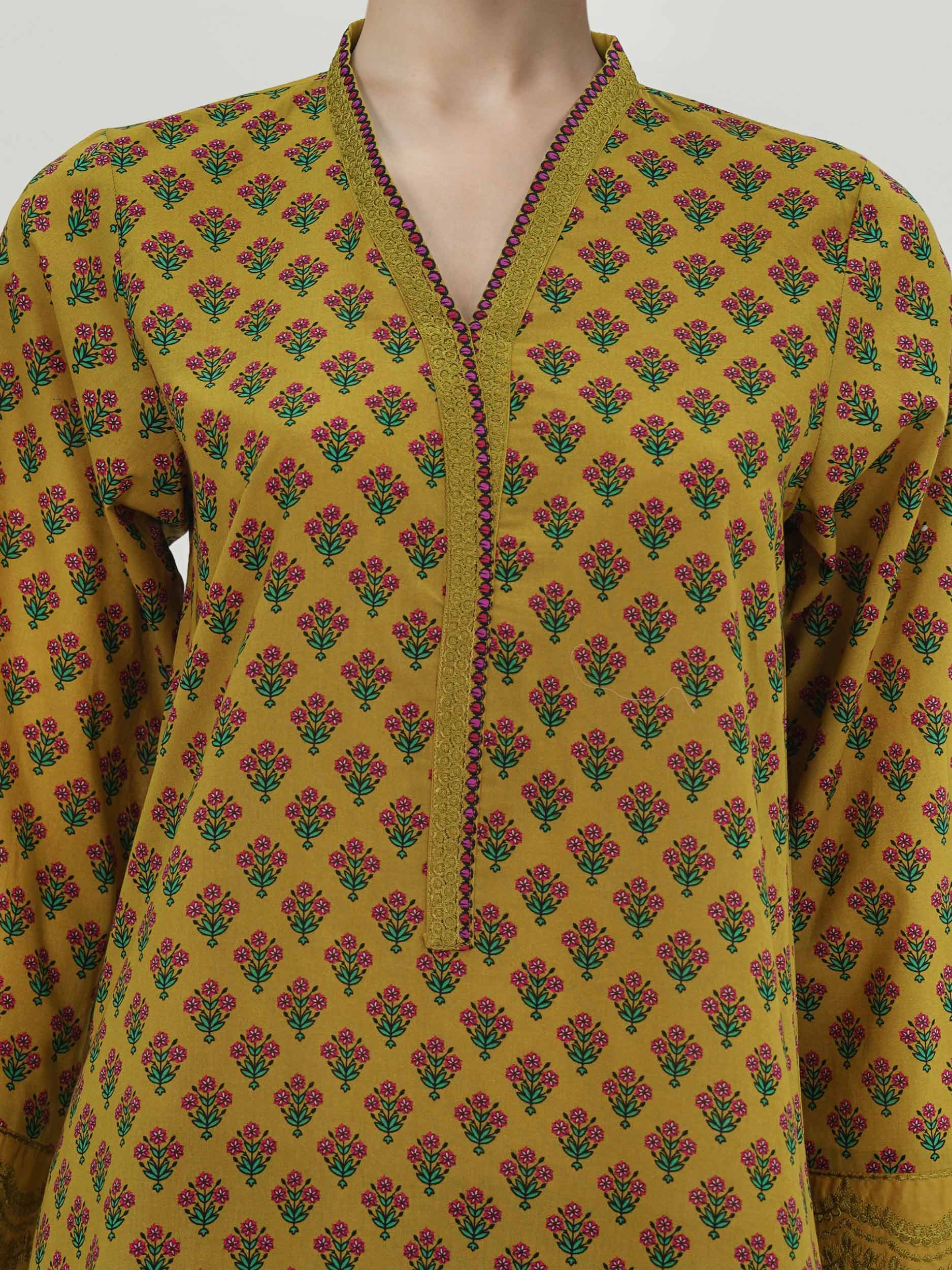 2 Piece Cambric Suit- Embroidered (Pret) - Image 4