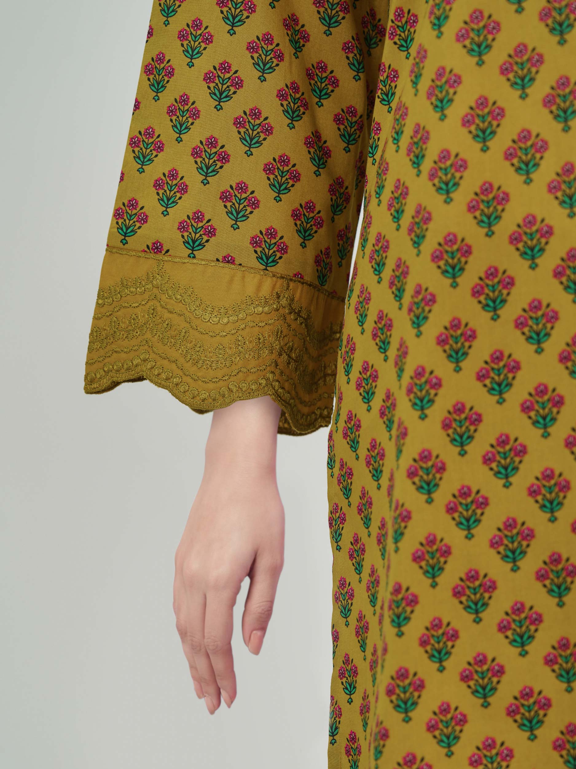 2 Piece Cambric Suit- Embroidered (Pret) - Image 5